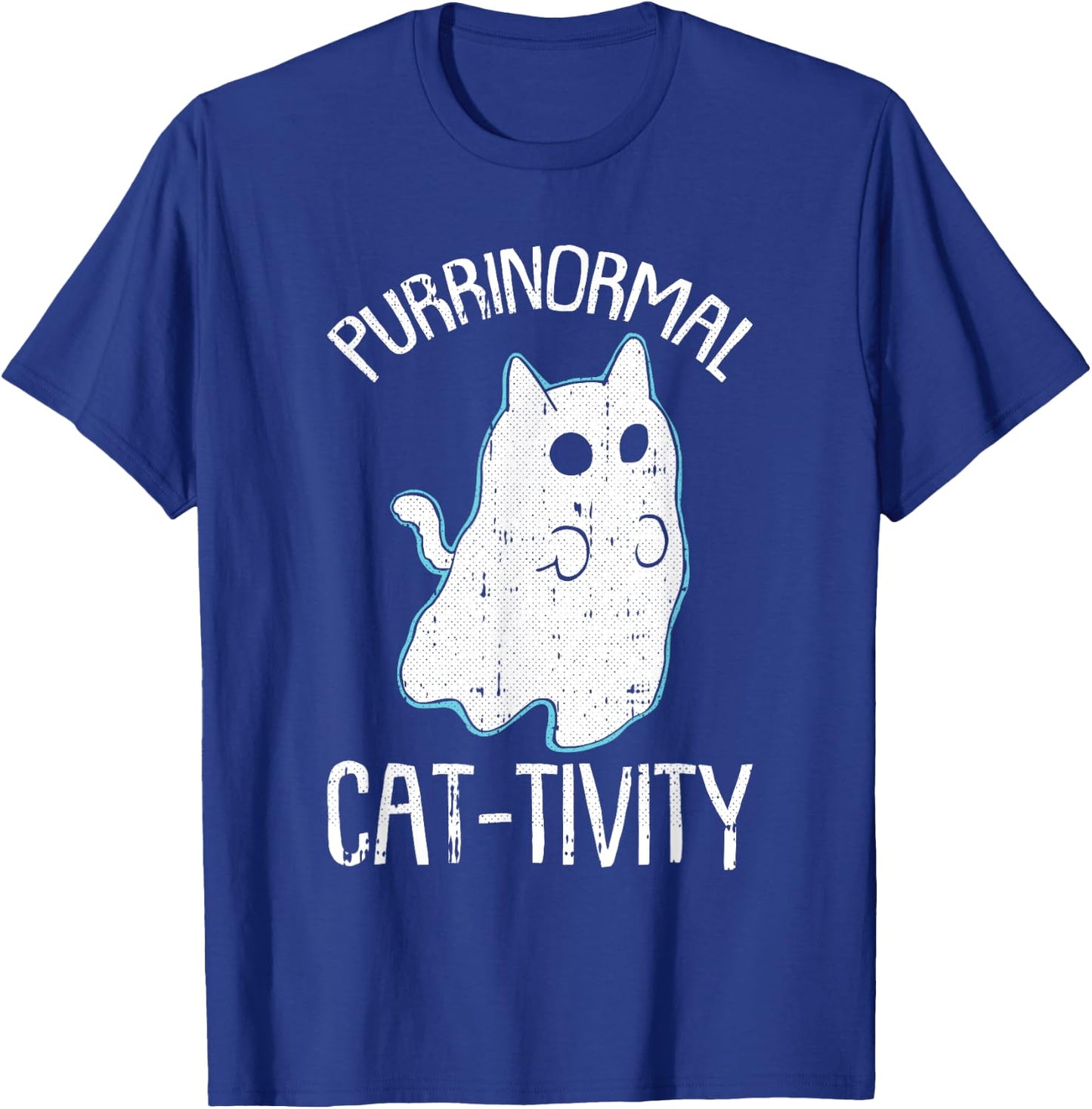 Purranormal Cat-ivity Lazy Halloween Costume Funny Kitty Pun T-Shirt - T-Shirt | Royal