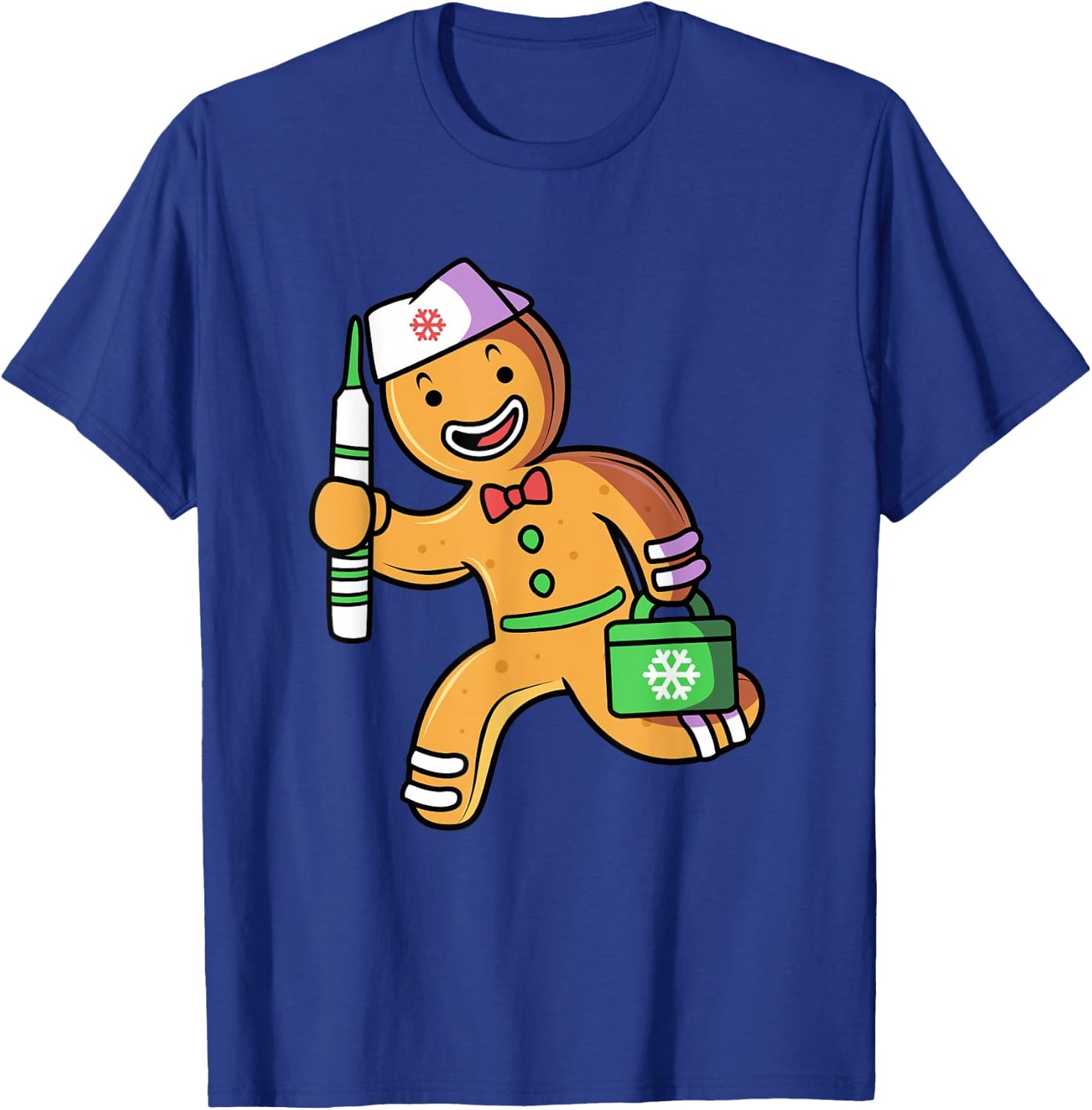 Gingerbread Man Christmas Gingerbread Nurse T-Shirt - T-Shirt | Royal