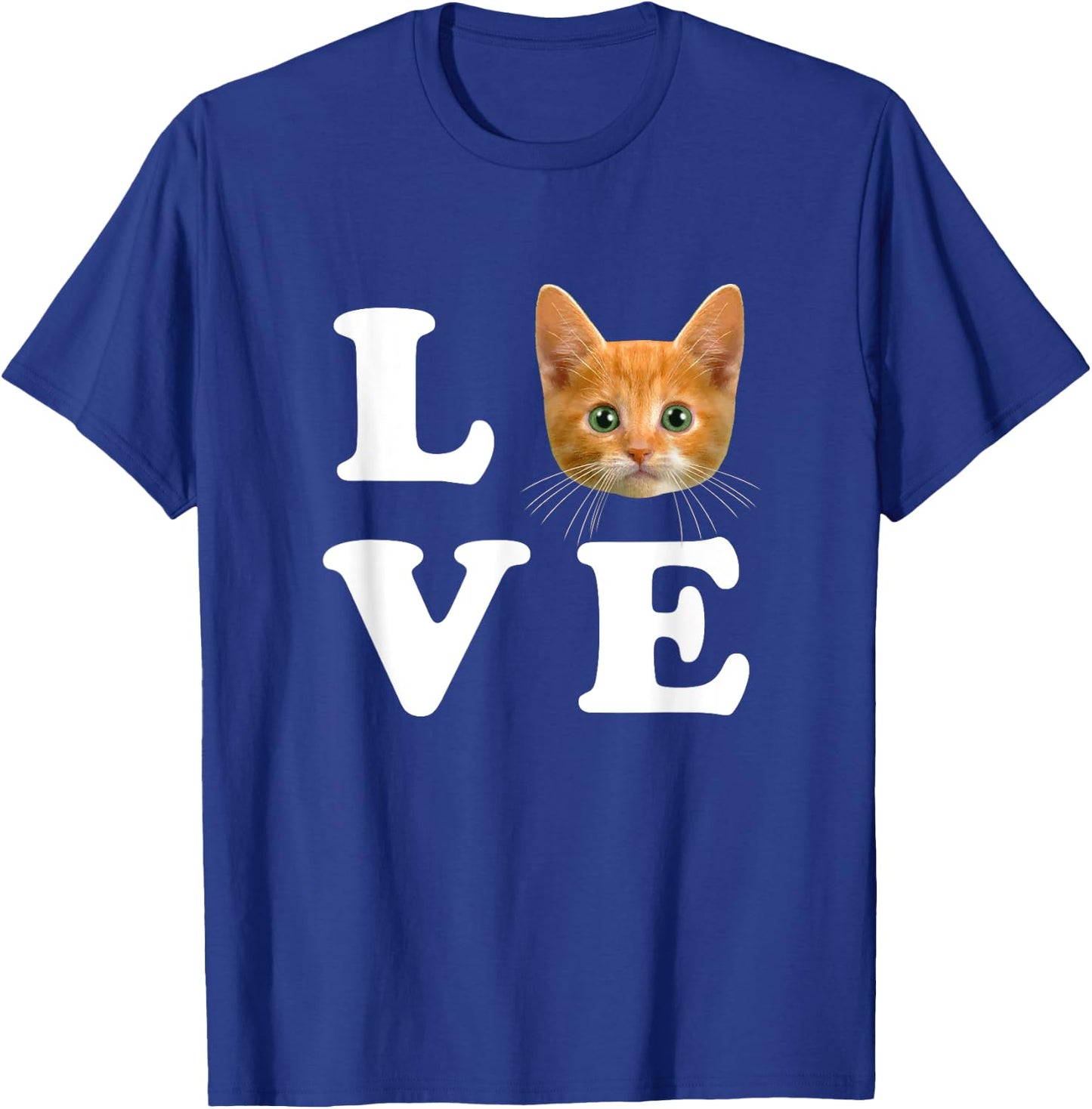 LOVE Orange Kitty Kitten I Heart Love Cats Women Girls Kids T-Shirt - T-Shirt | Royal