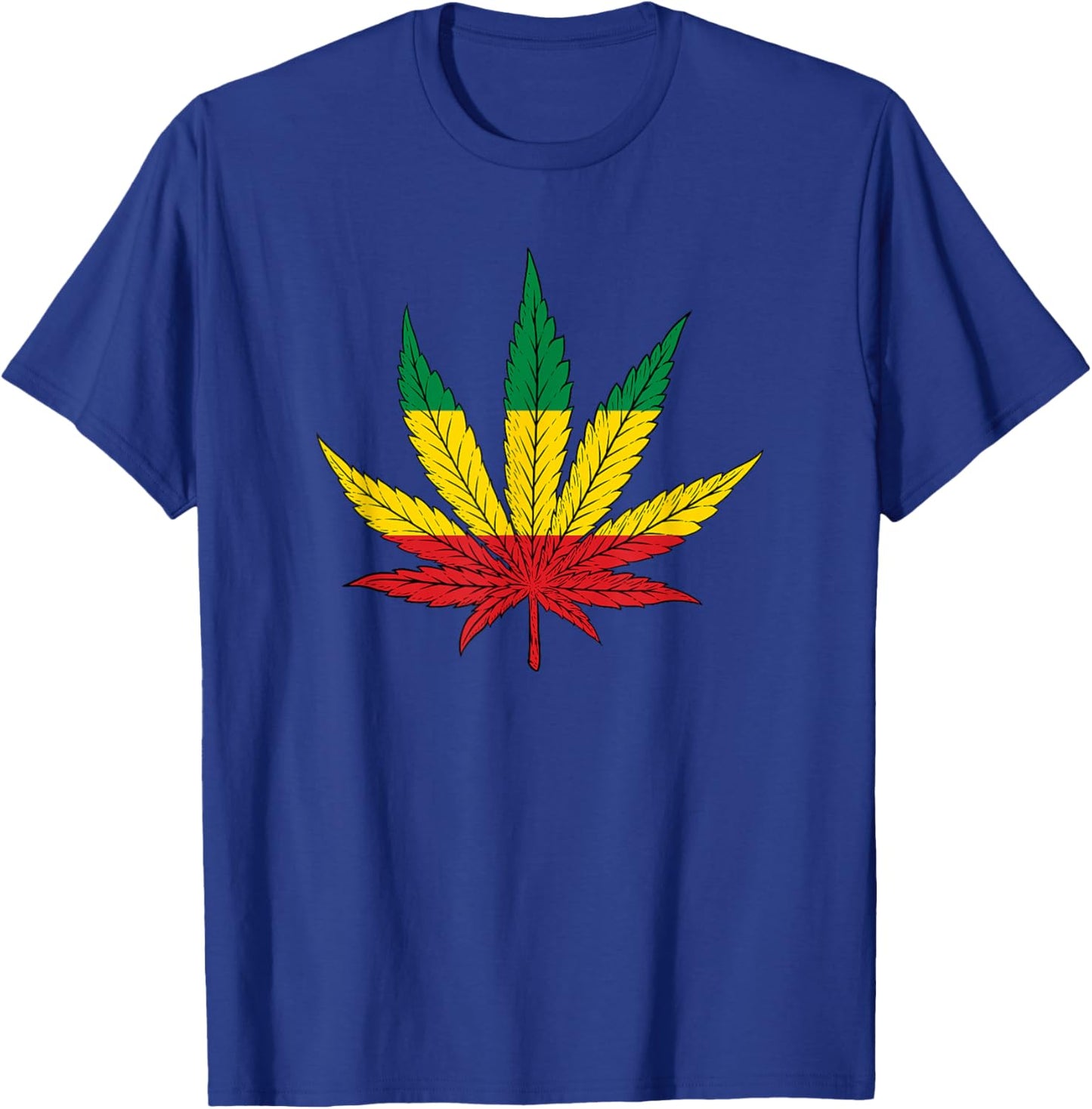 Rastafari Reggae Music Weed Leaf T-Shirt - T-Shirt | Royal