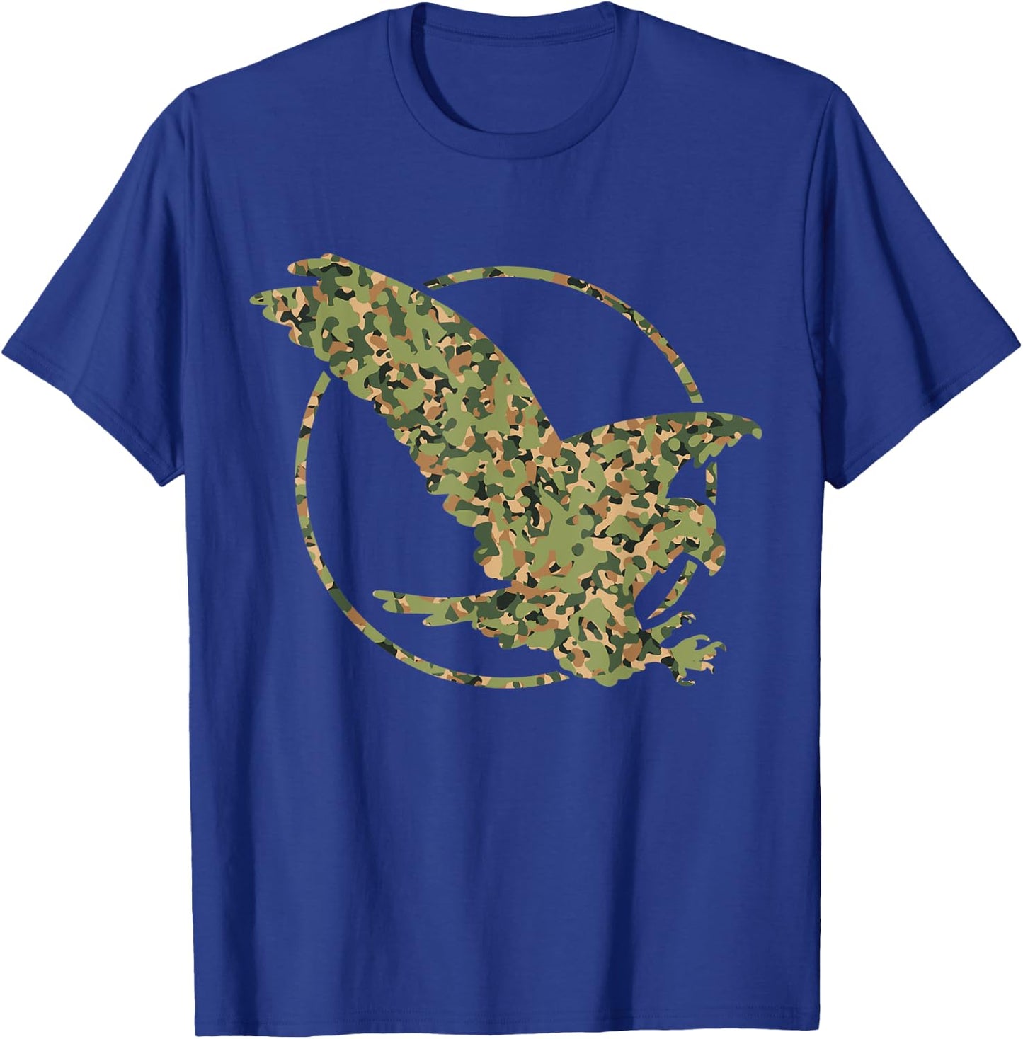 Eagle Camo Camouflage Gifts T-Shirt - T-Shirt | Royal