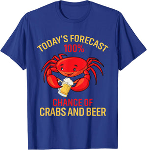 Funny Crabs and Beer Crabbing Crab Lover Gift T-Shirt - T-Shirt | Royal
