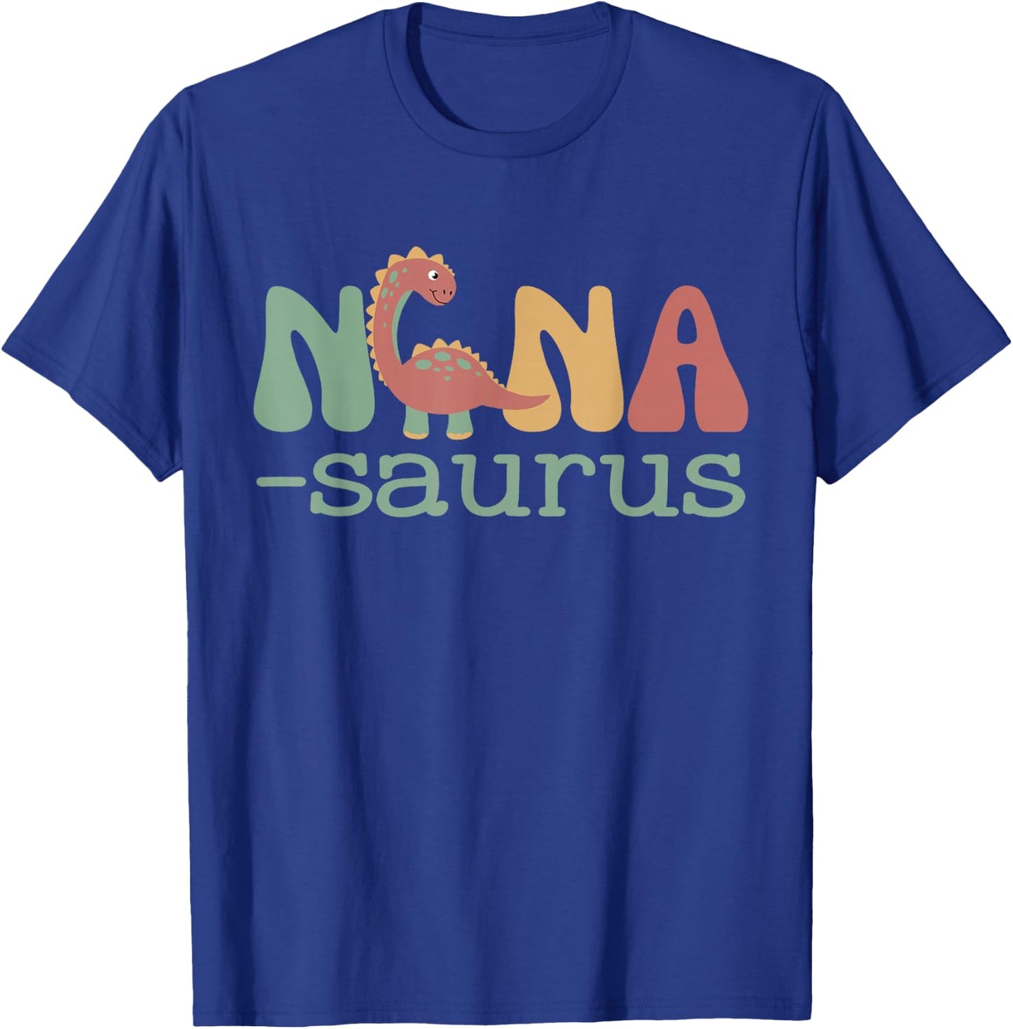 Nanasaurus T Rex Dinosaur Nana Saurus Family Matching Retro T-Shirt - T-Shirt | Royal