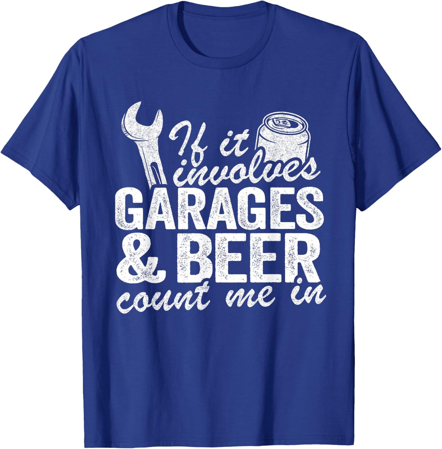 Garages & Beer Day Drinking Mechanic Dad Garage Drinker T-Shirt - T-Shirt | Royal
