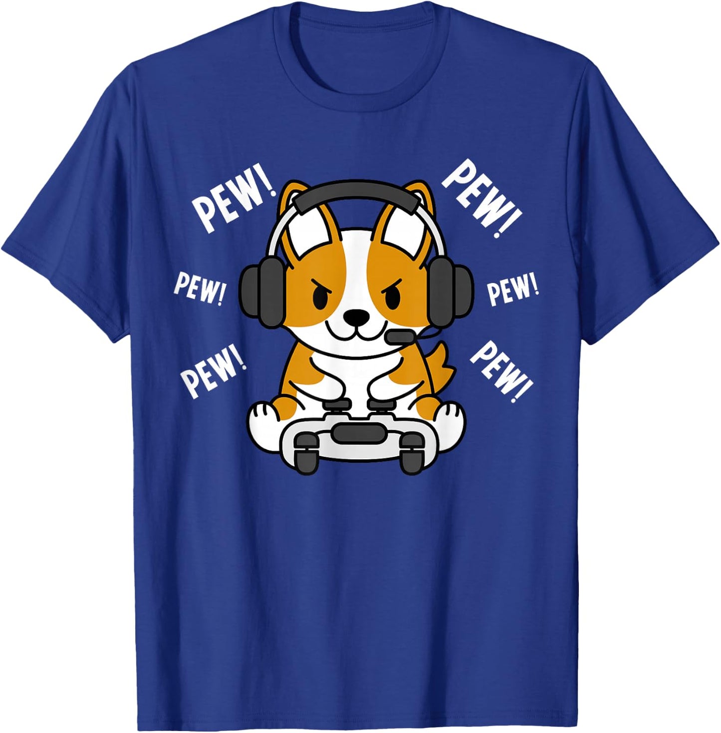 Gamer Corgi Gaming Dog T-Shirt - T-Shirt | Royal