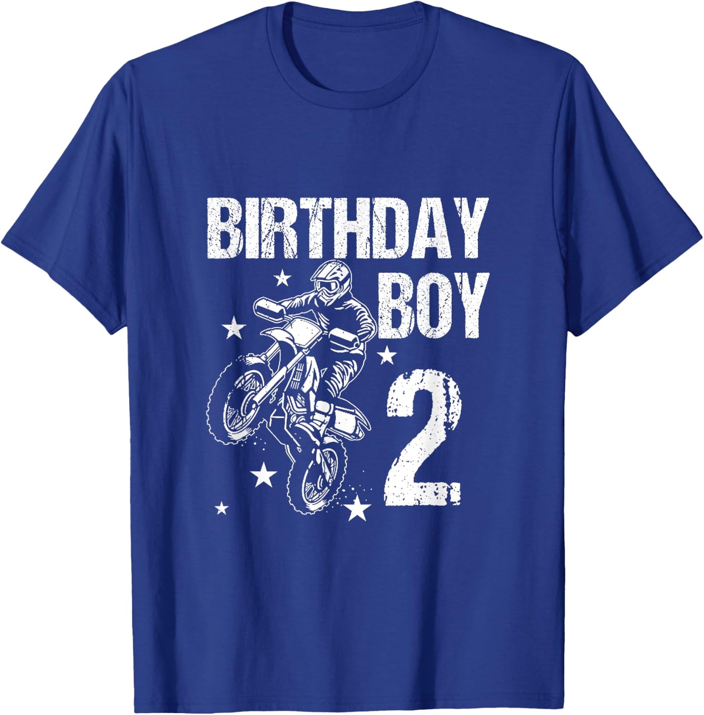 Kids 2 Years old Birthday Shirt 2nd Boy Dirt Bike Motorcycle T-Shirt - T-Shirt | Royal