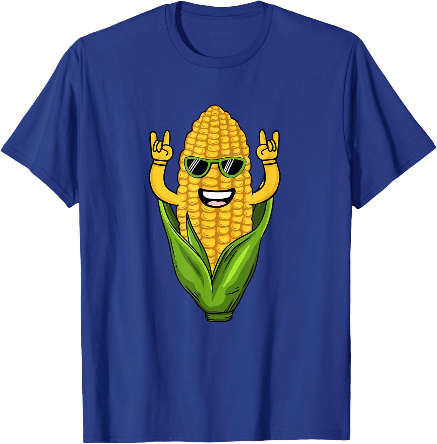 Cool Corn Art Men Women Farmer Dancing Corn On Cob Farming T-Shirt - T-Shirt | Royal