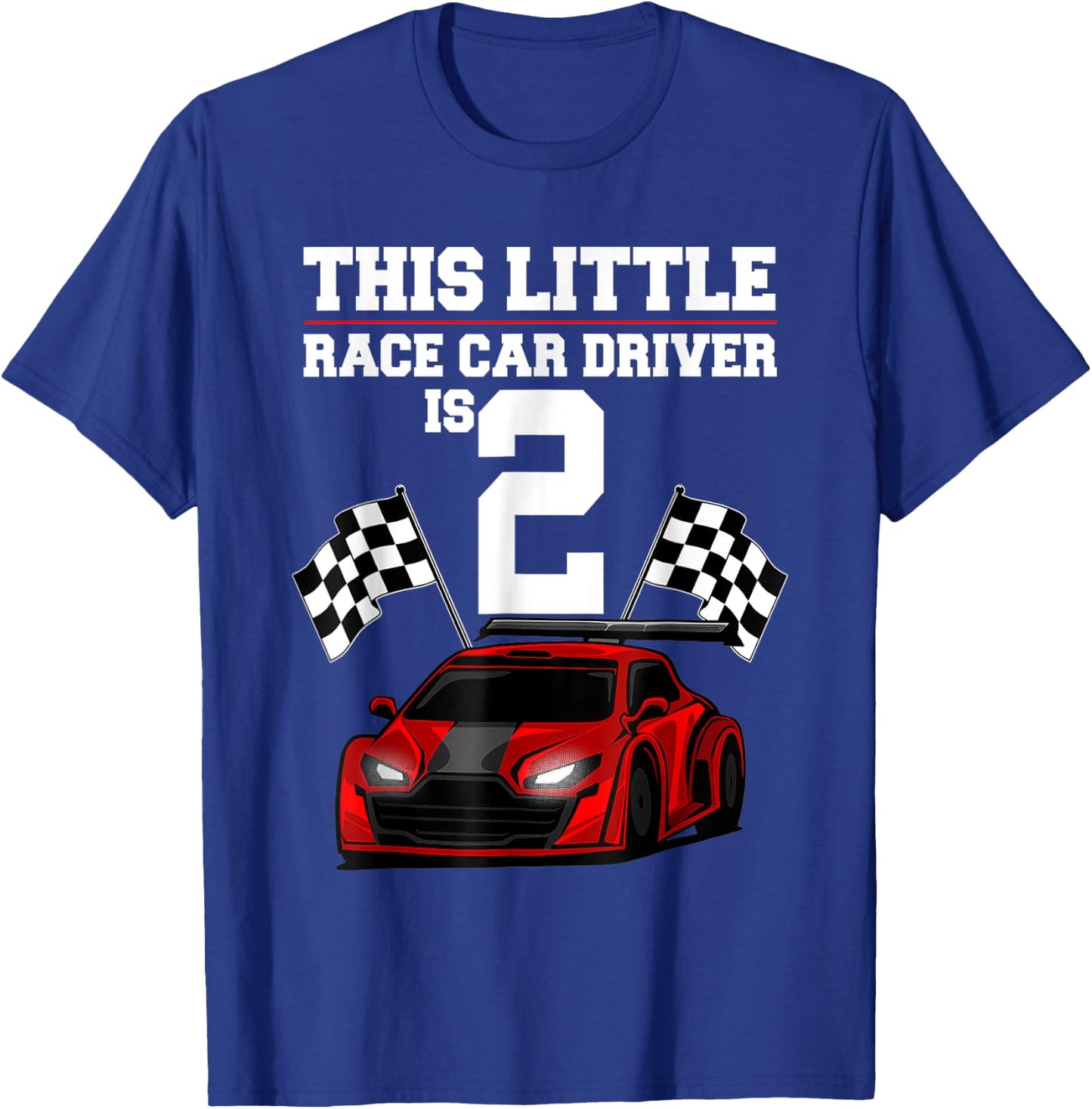 2nd Birthday Gift Boys 2 Years Old Race Car Drivers T-Shirt - T-Shirt | Royal