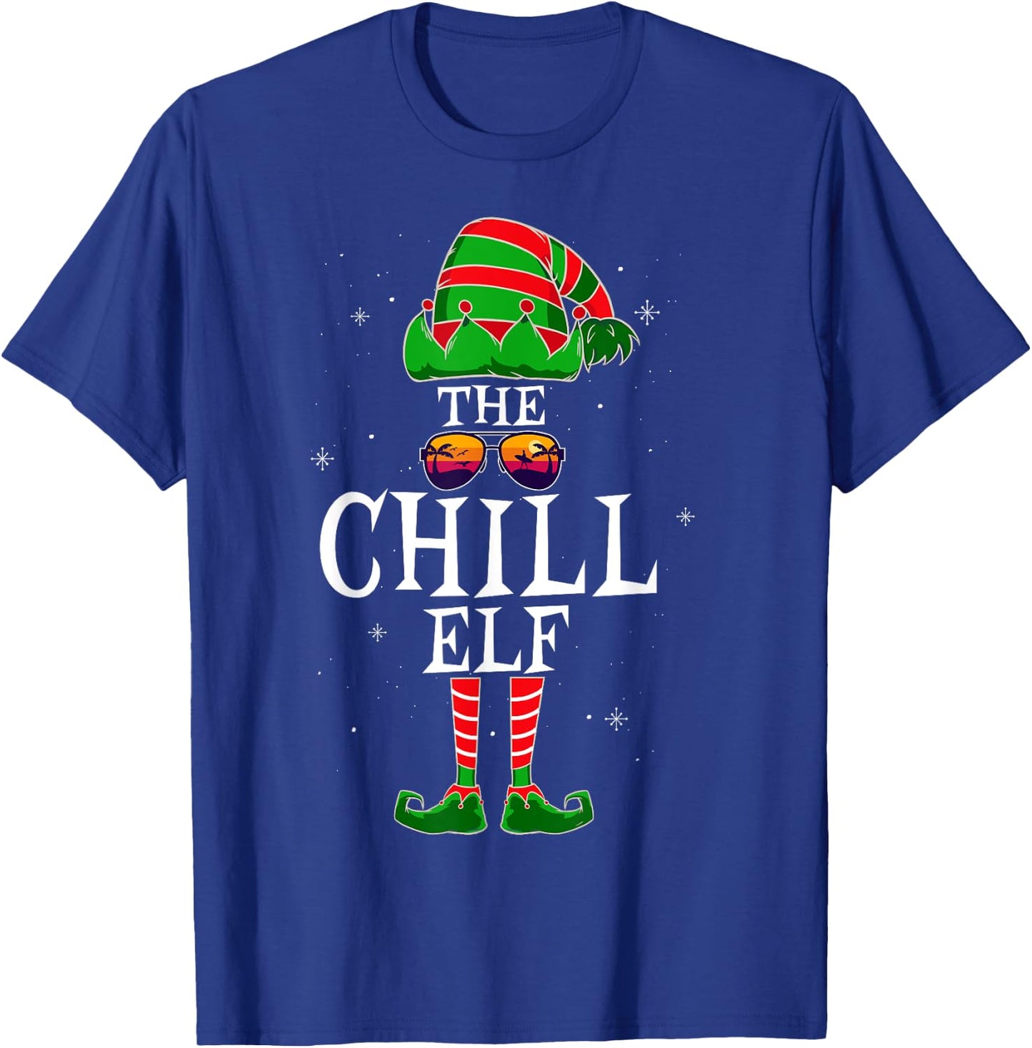 The Chill Elf Group Matching Family Christmas Holiday Funny T-Shirt - T-Shirt | Royal