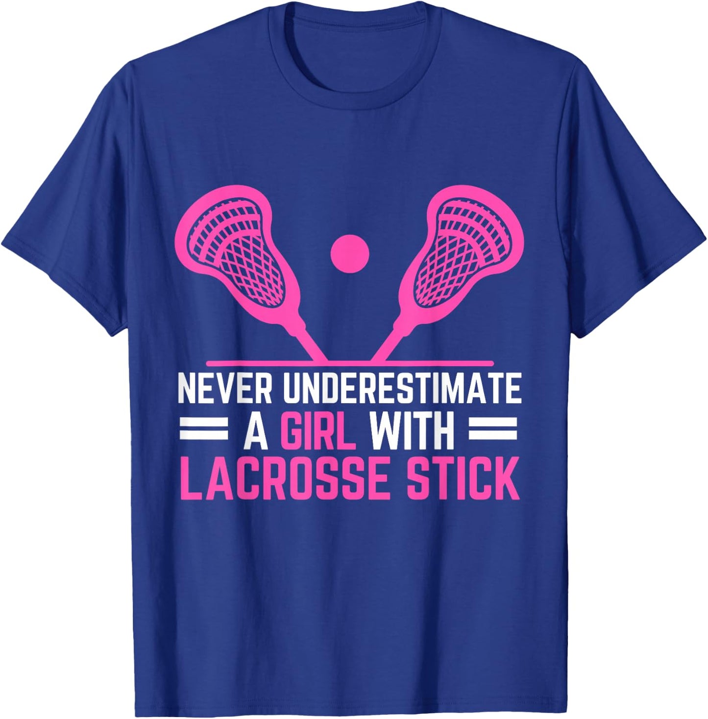 Funny Lacrosse Player A Girl With A Lacrosse Stick T-Shirt - T-Shirt | Royal