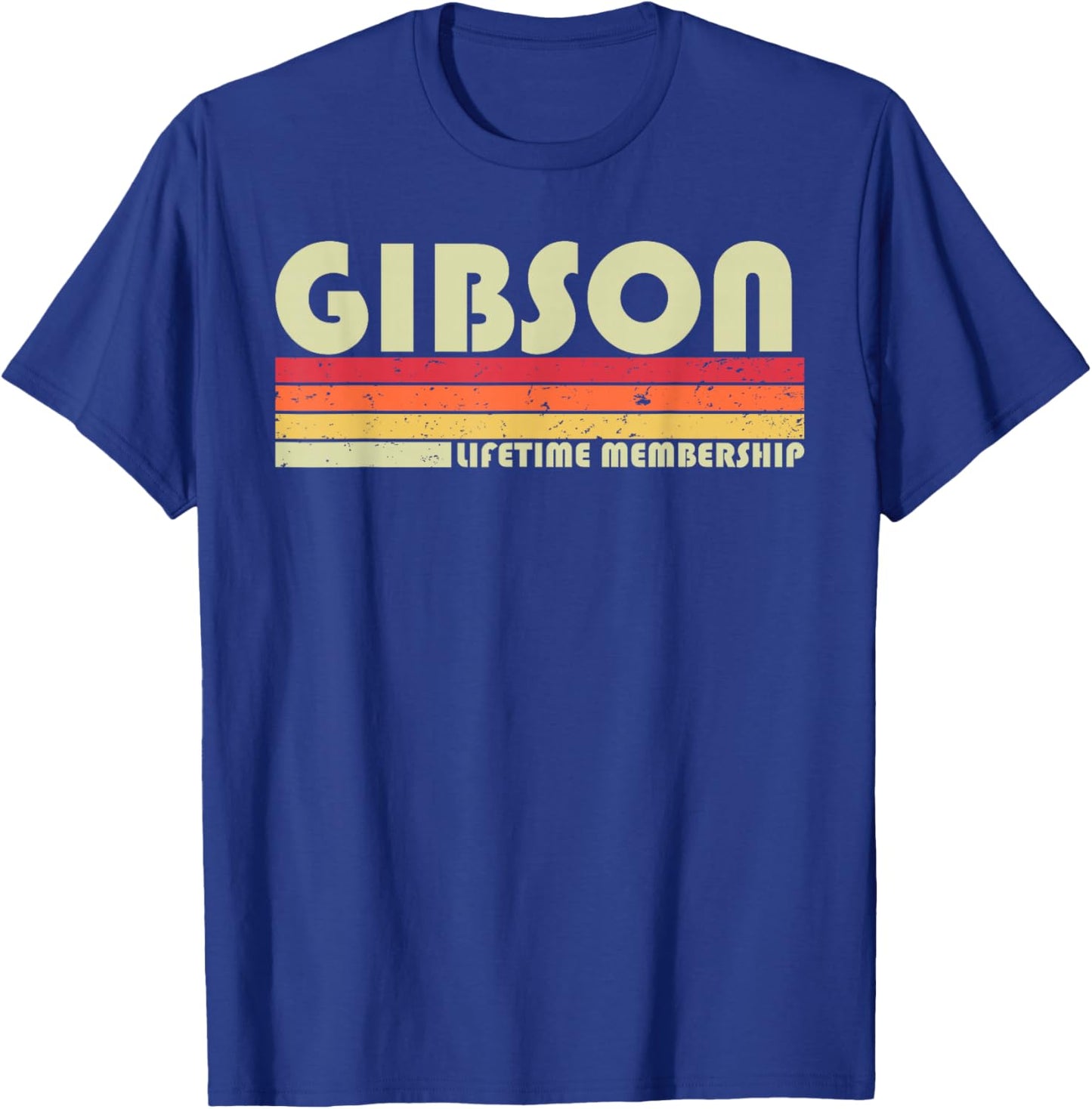 Gibson Surname Funny Retro Vintage 80s 90s Birthday Reunion T-Shirt - T-Shirt | Royal