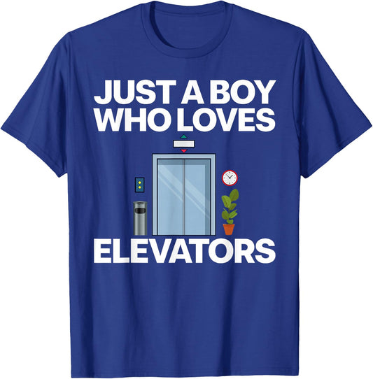 Cool Elevator Art Men Boys Kids Elevator Mechanic Inspector T-Shirt - T-Shirt | Royal