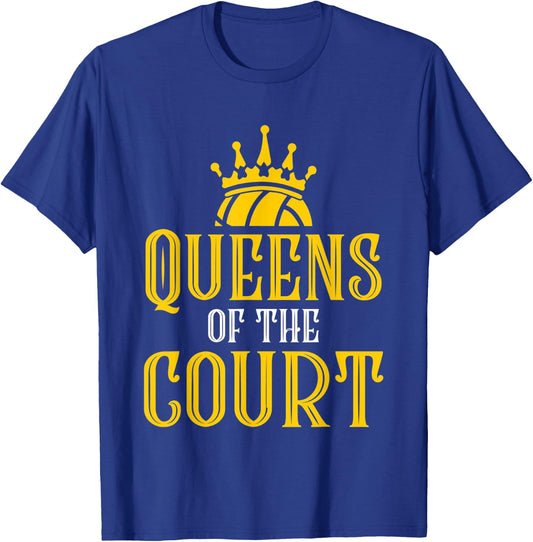 Queens Of The-Court Volleyball Player Apparel - Volleyball T-Shirt - T-Shirt | Royal