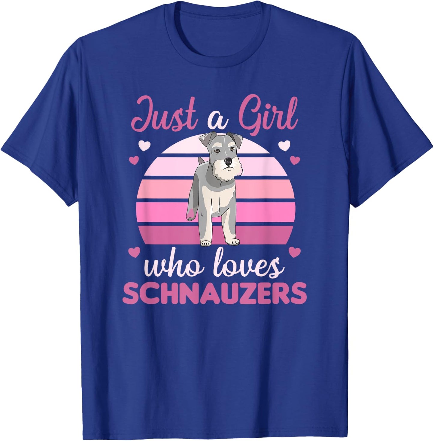 Just a girl who loves schnauzers Dogs For Girls T-Shirt - T-Shirt | Royal