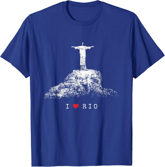 Rio de Janeiro Skyline Statue of Jesus Christ Brazil Love T-Shirt - T-Shirt | Royal