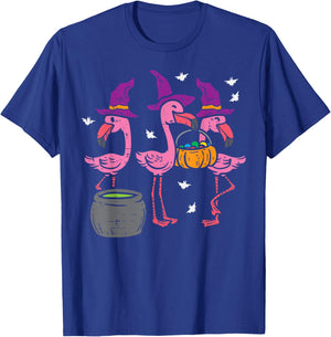 Witch Flamingos Animal Bird Flamingoween Halloween Women T-Shirt - T-Shirt | Royal