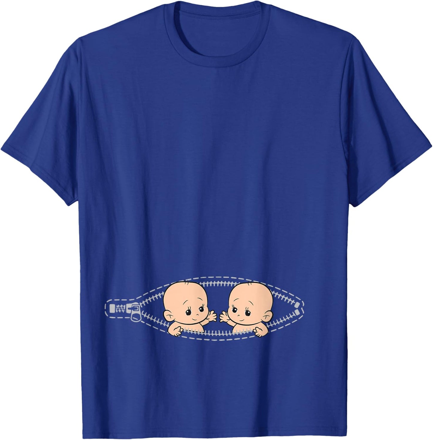 Funny Mom of Twin Pregnancy Announcement Twins Mom Small T-Shirt - T-Shirt | Royal