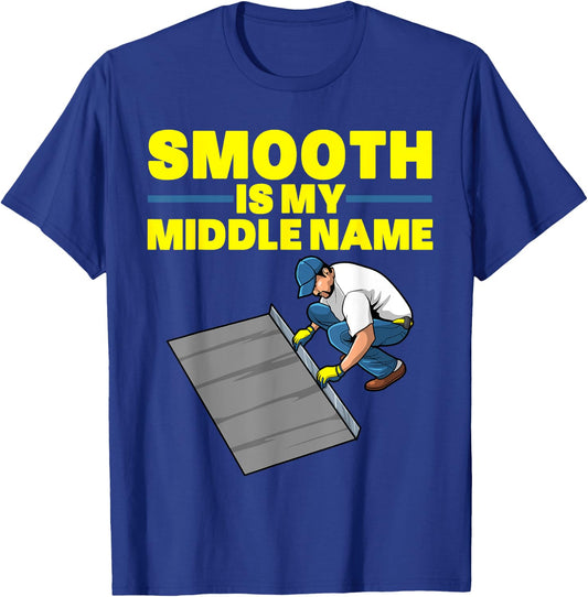 Funny Concrete Finisher Art Men Dad Smooth Concrete Finisher T-Shirt - T-Shirt | Royal