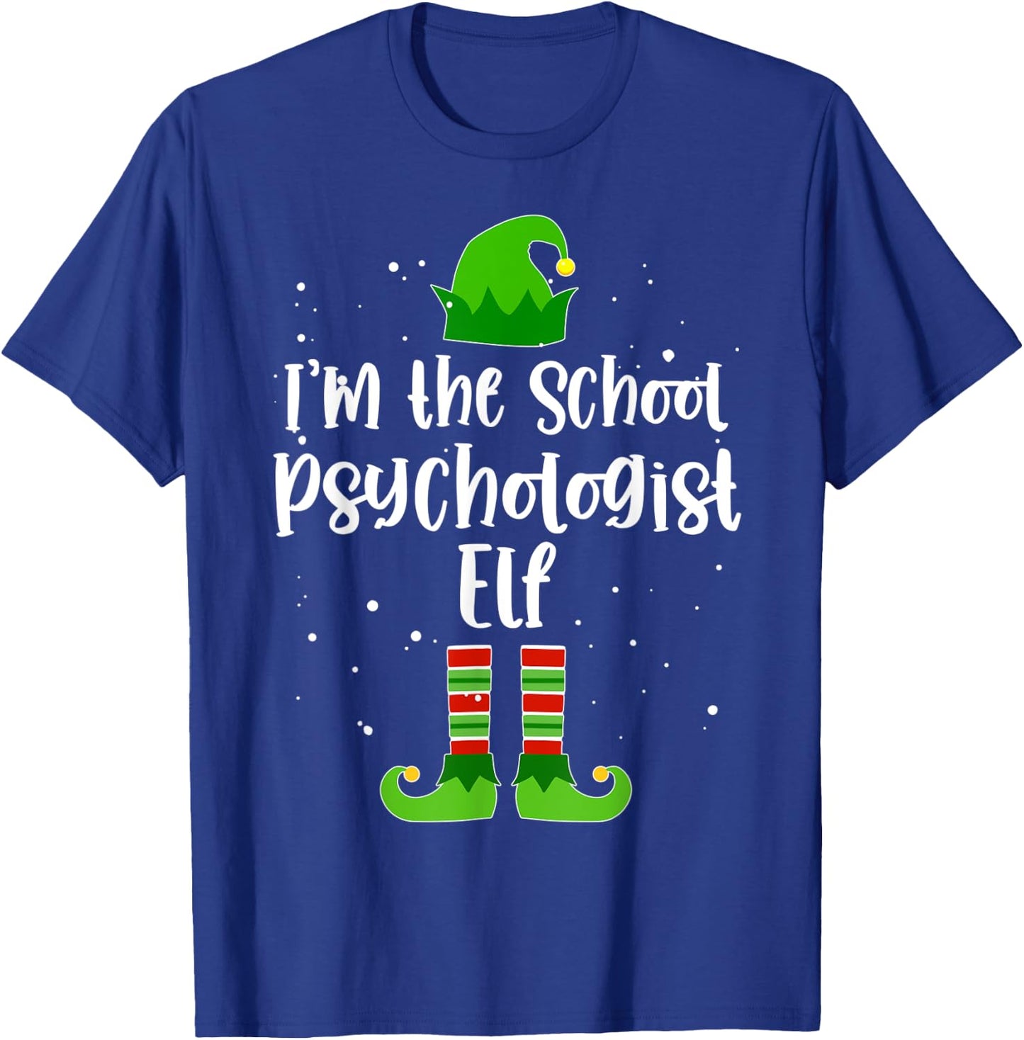 School Psychologist Elf Matching Family Christmas Costume T-Shirt - T-Shirt | Royal