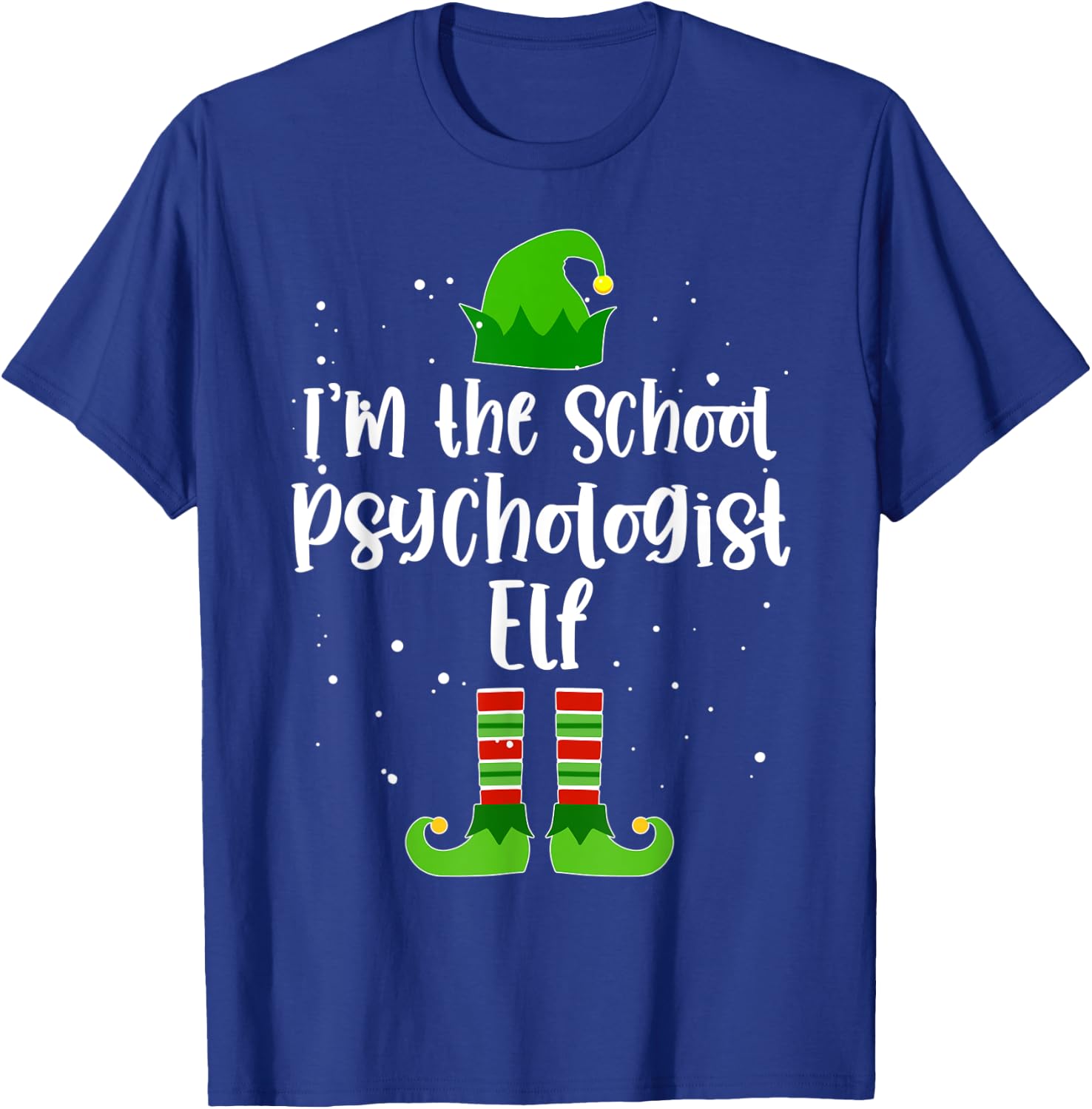 School Psychologist Elf Matching Family Christmas Costume T-Shirt - T-Shirt | Royal