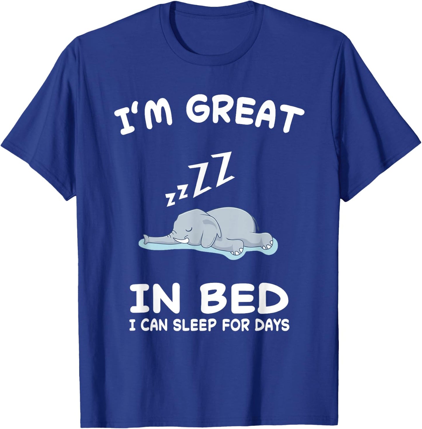 Elephant Elephants Nap Sleep Sleeping Pajama Nightgown T-Shirt - T-Shirt | Royal