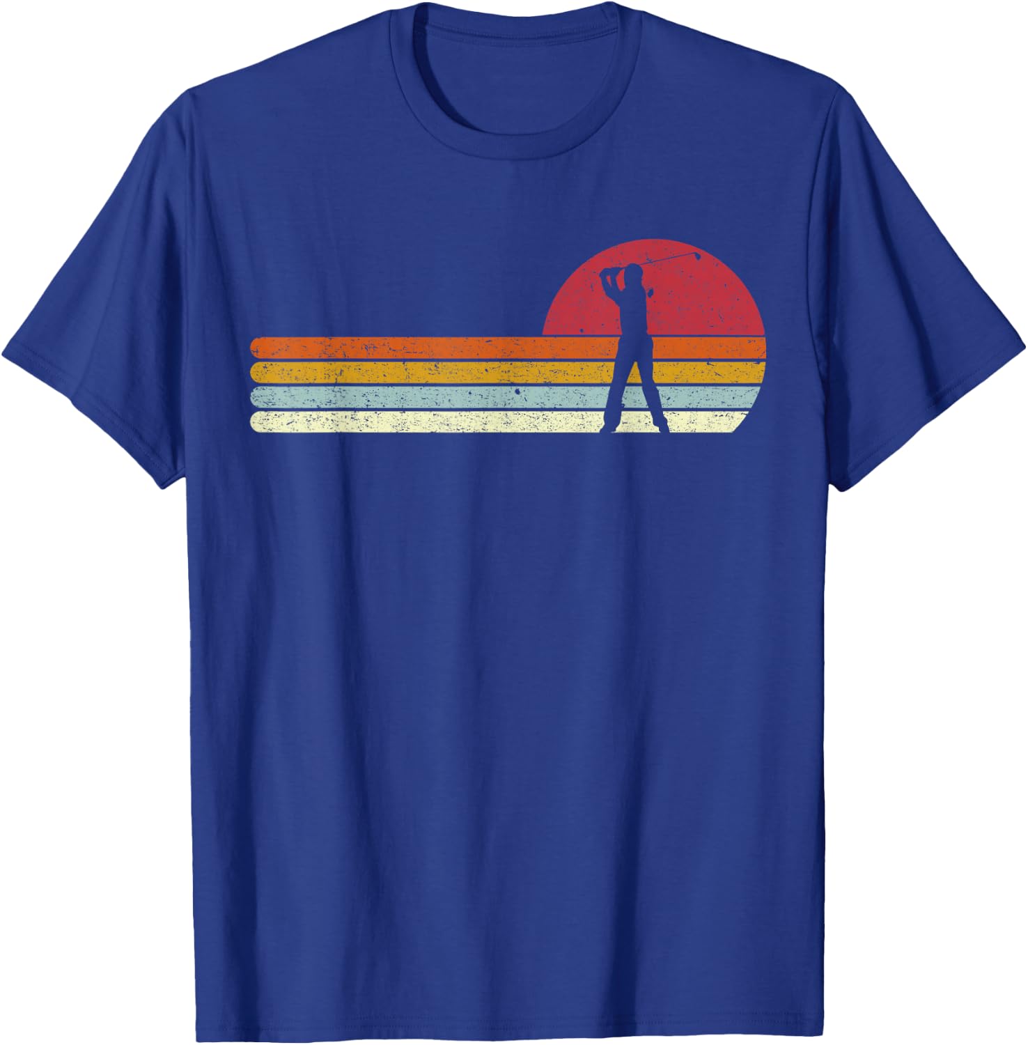 Golf Sunset Distressed T-Shirt - T-Shirt | Royal