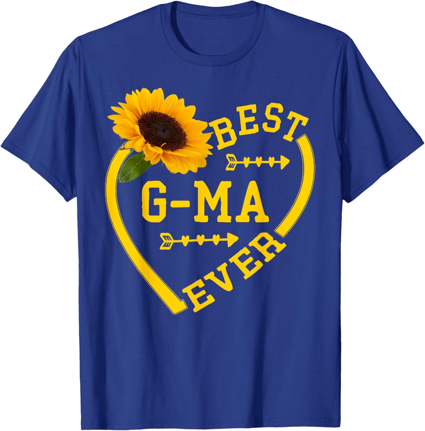 Best G-ma Ever shirt Mother's Day Hearts Sunflower Grandma T-Shirt - T-Shirt | Royal