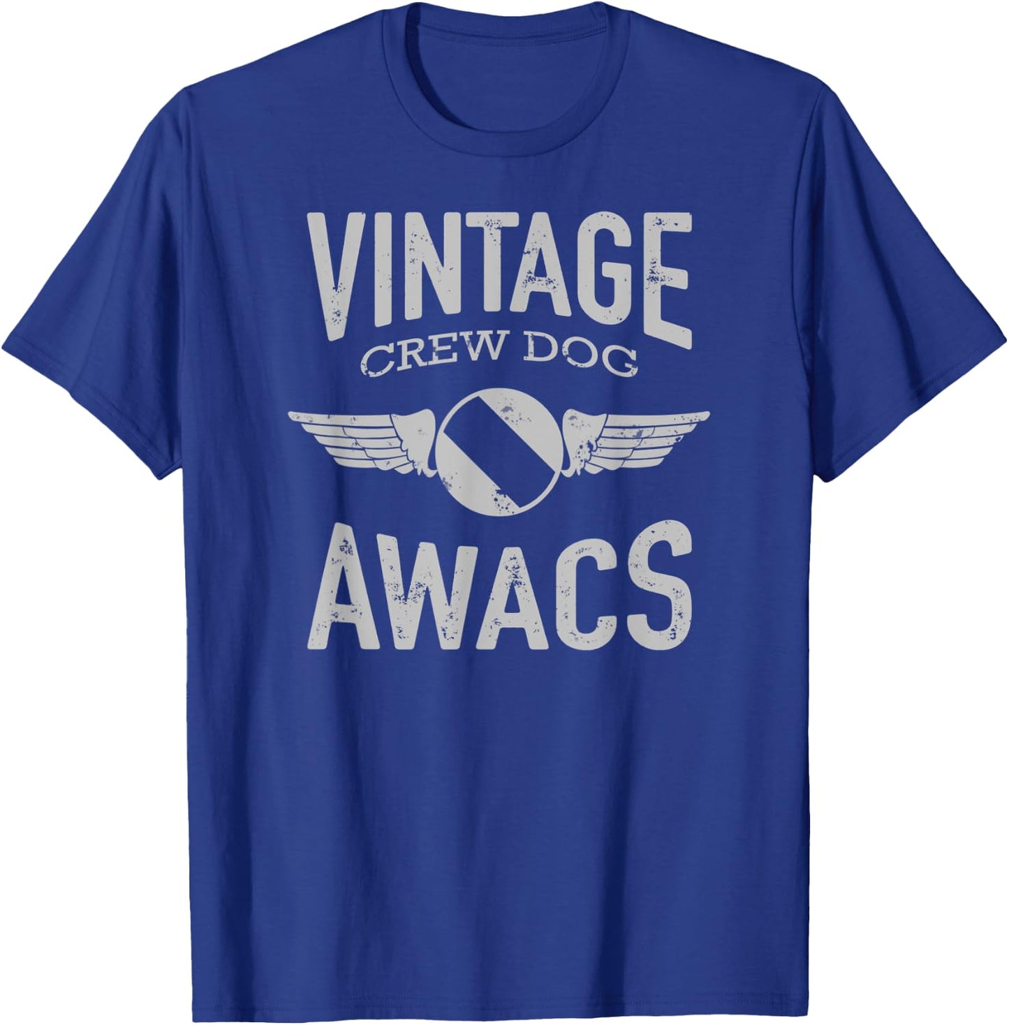 Vintage AWACS Crewdog Men Women T-Shirt - T-Shirt | Royal