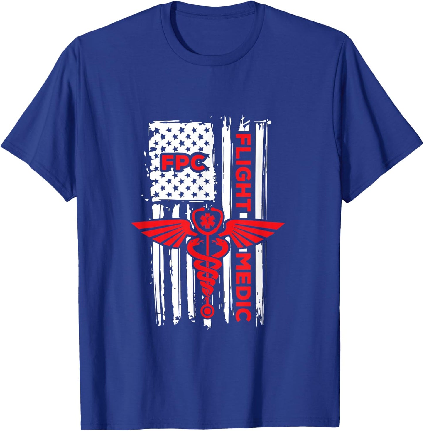 Flight Medic USA American Flag Air Flight Paramedic FP-C T-Shirt - T-Shirt | Royal