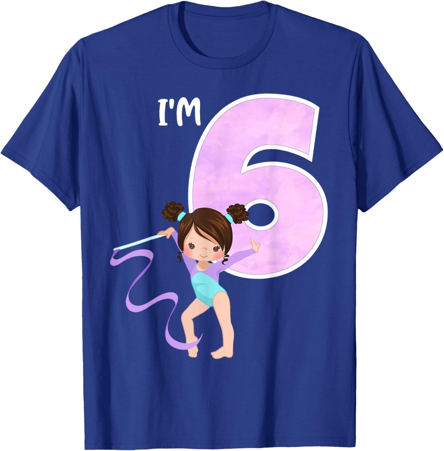 Girl's 6 Year Old Gymnast 6th Birthday Party Gymnastics T-Shirt - T-Shirt | Royal