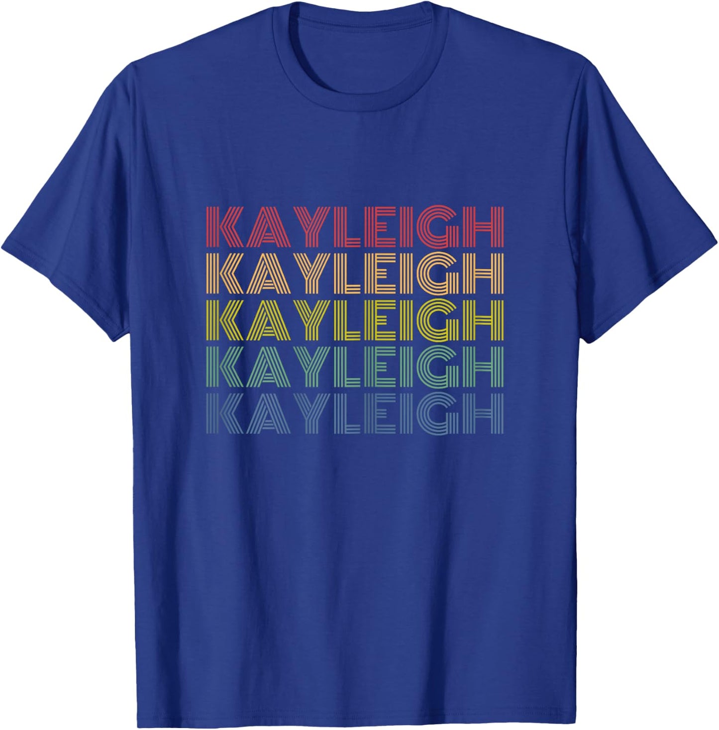 Kayleigh Name Retro Rainbow Typography T-Shirt - T-Shirt | Royal