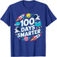100 Days Smarter Space Astronaut 100th Day of School kids T-Shirt - T-Shirt | Royal