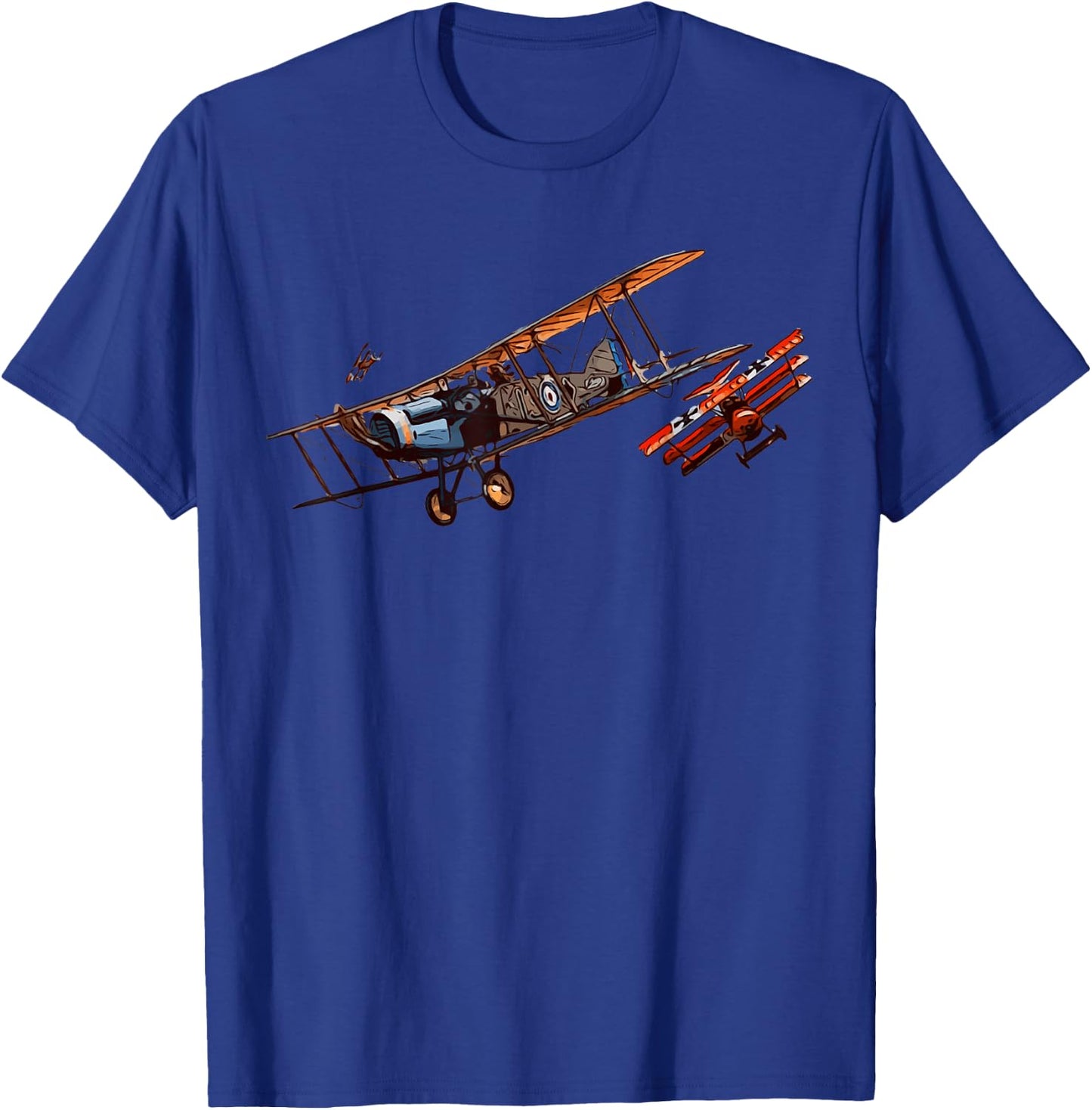 World War I Aerial Combat British German Biplane T-Shirt - T-Shirt | Royal