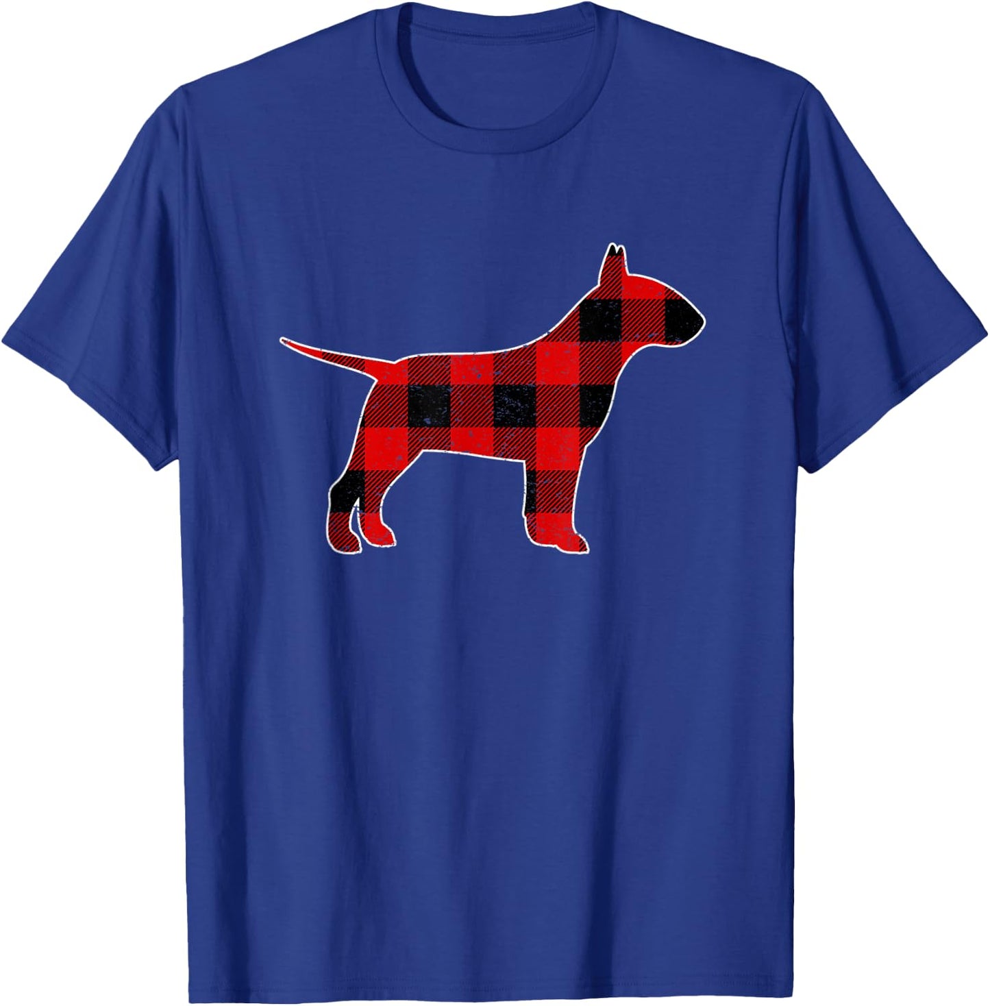 Check Brand For 50, Christmas Plaid Bull terrier Pajama T-Shirt - T-Shirt | Royal