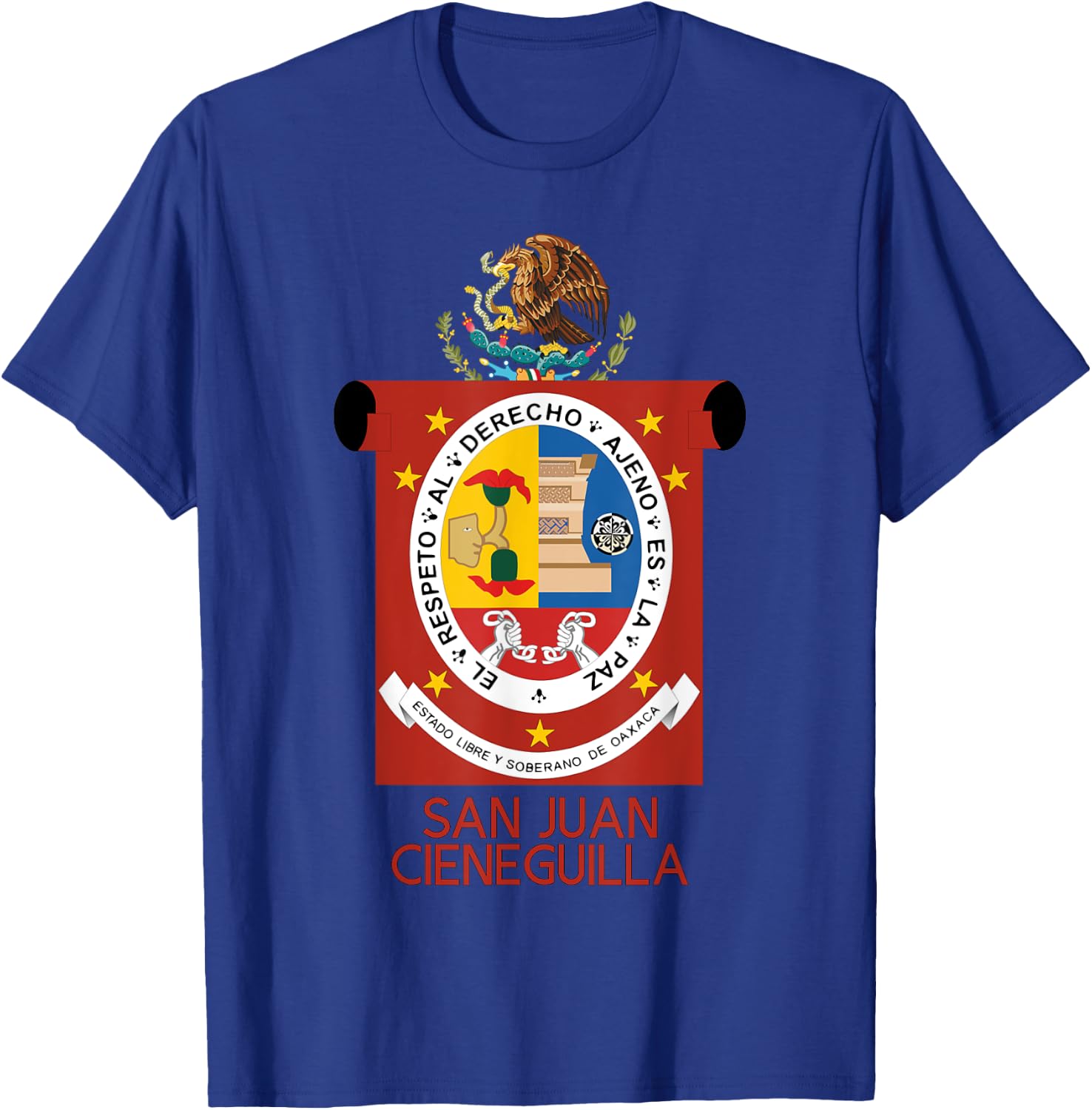 San Juan Cieneguilla Oaxaca Estado Mexico Escudo Eagle T-Shirt - T-Shirt | Royal