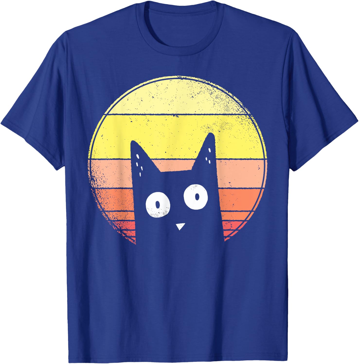 Retro Cat and Sunset Vintage Cat Lover Gift Boys, Girls T-Shirt - T-Shirt | Royal