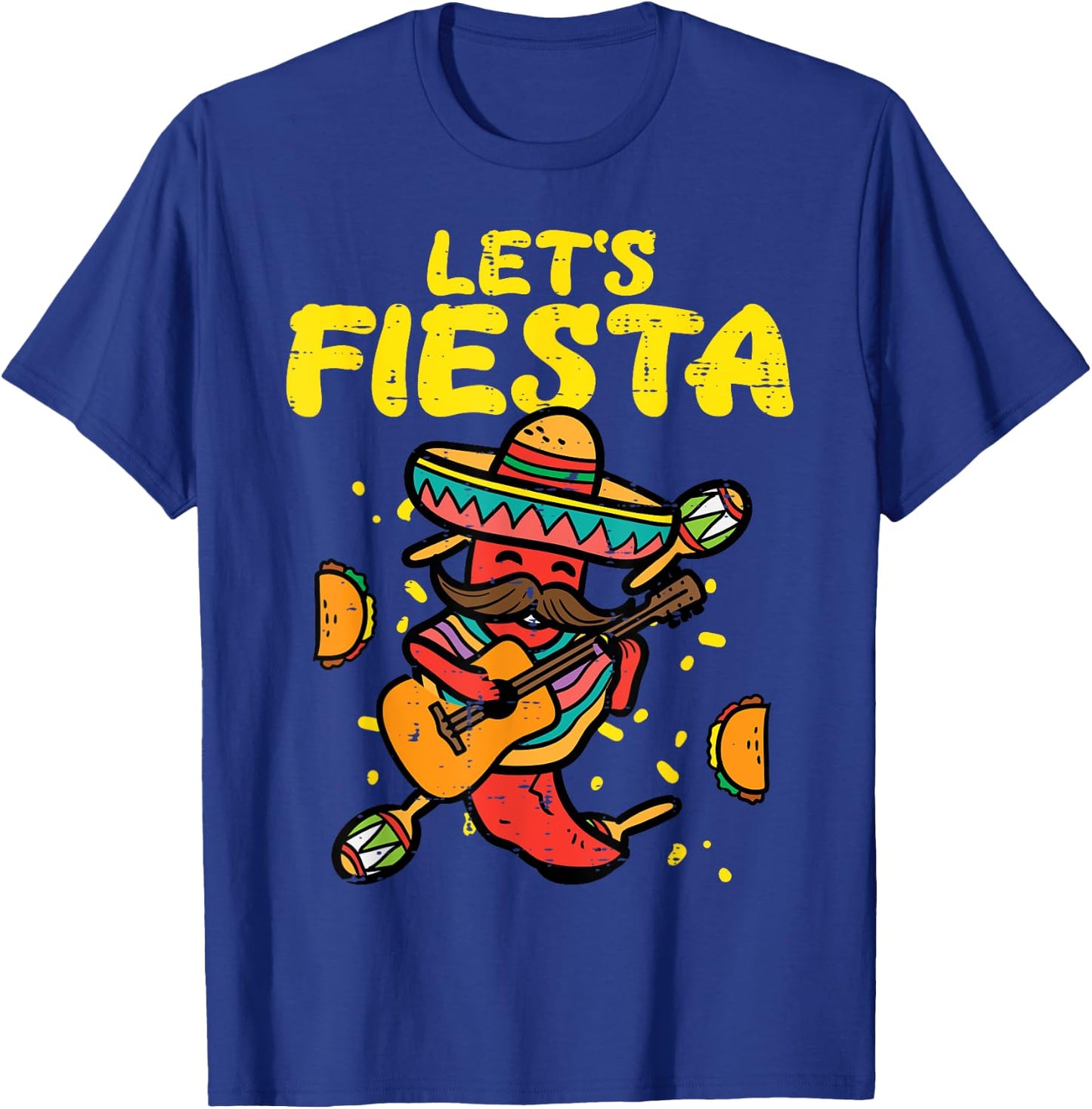 Let's Fiesta Jalapeno Funny Cinco De Mayo Mexican Party T-Shirt - T-Shirt | Royal