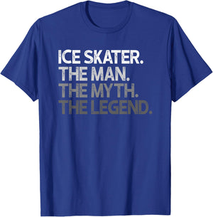 Ice Skater Man The Myth Legend Gift T-Shirt - T-Shirt | Royal