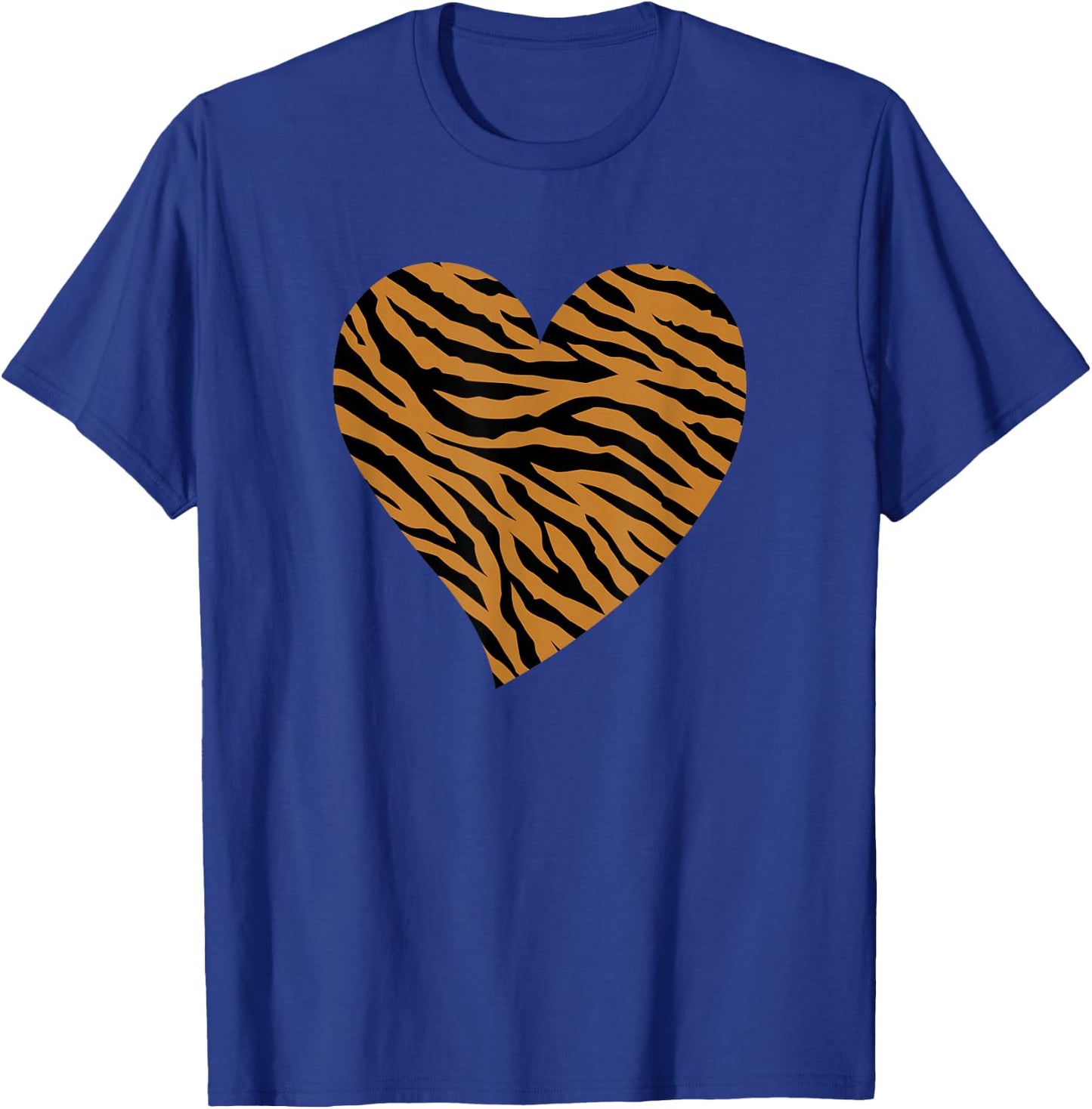 Heart Tiger Animal Print Valentine T-Shirt - T-Shirt | Royal