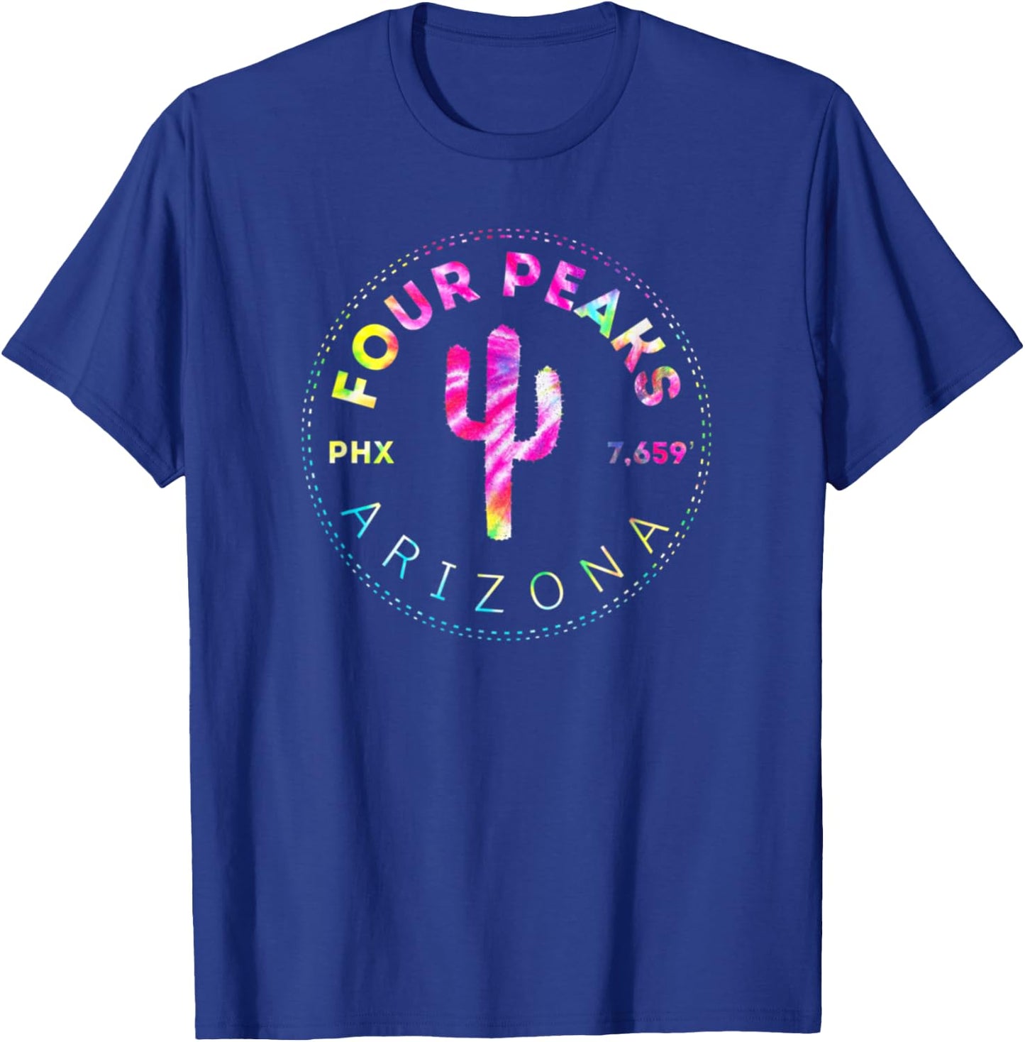 Four Peaks Tie Dye - Phoenix Arizona Mountains T-Shirt - T-Shirt | Royal