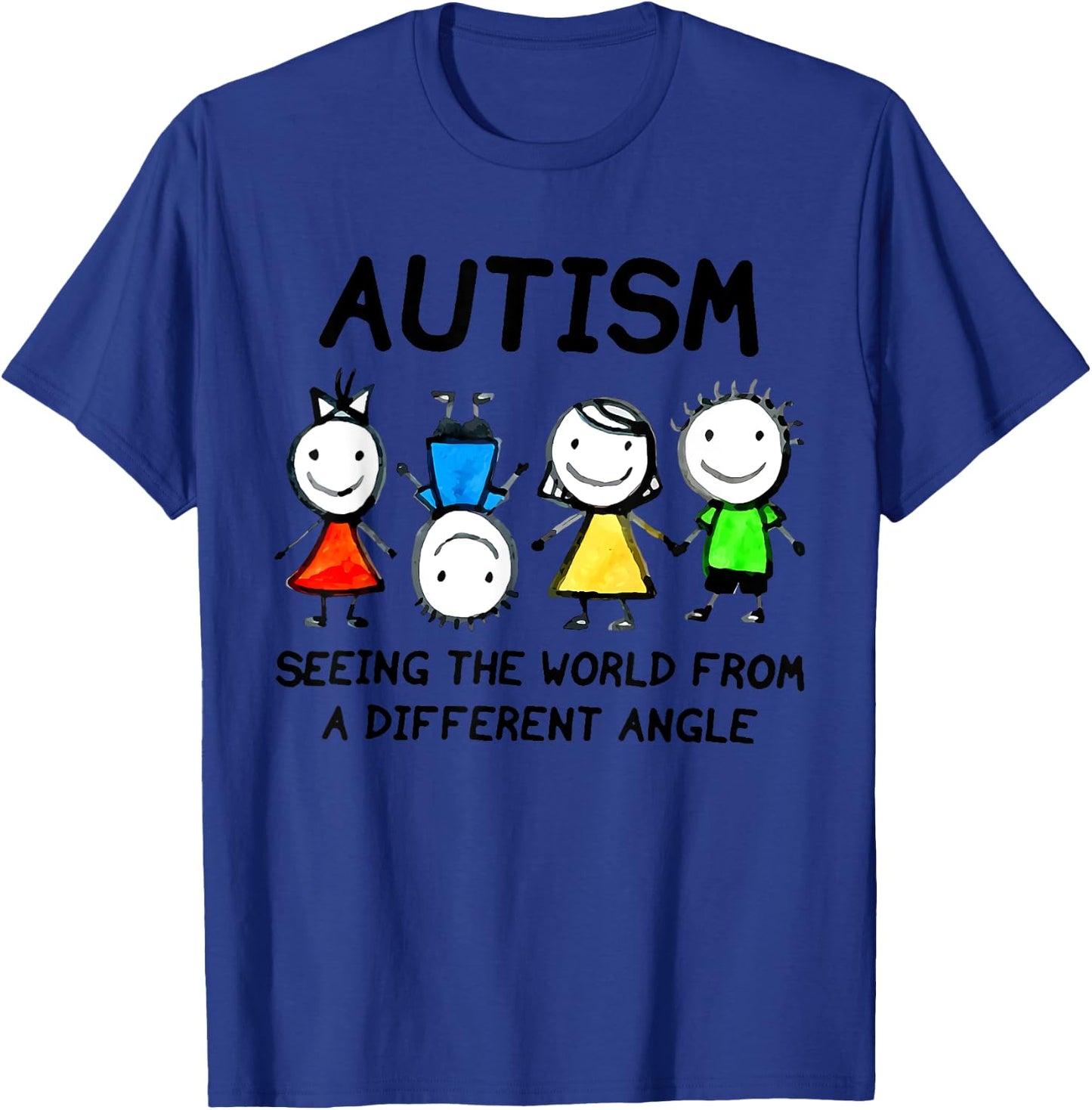Autism Seeing The World From A Different Angle Autism Gifts T-Shirt - T-Shirt | Royal