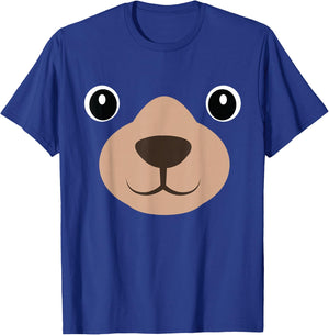 Halloween Mama Bear Face Costume Kids Bear Face Costume T-Shirt - T-Shirt | Royal