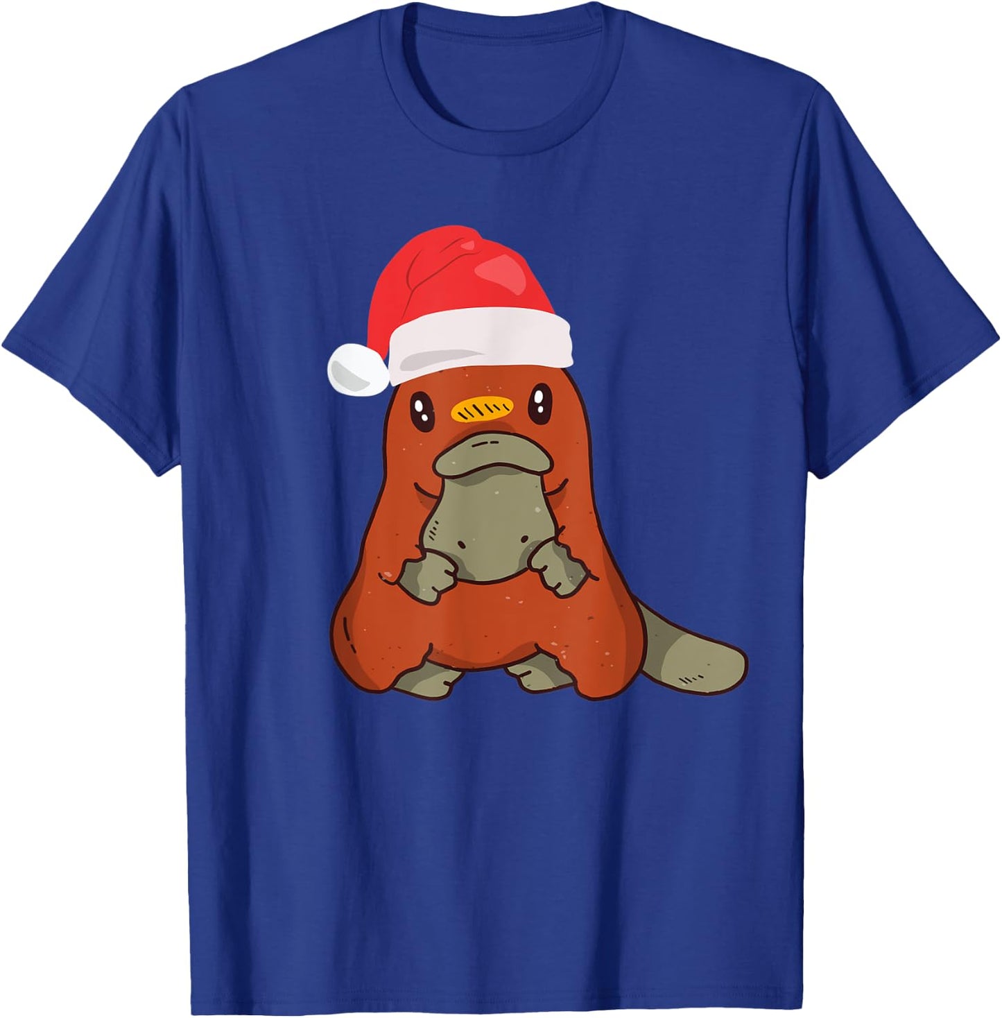 Platypus Christmas Australian Animal Xmas Santa Hat T-Shirt - T-Shirt | Royal