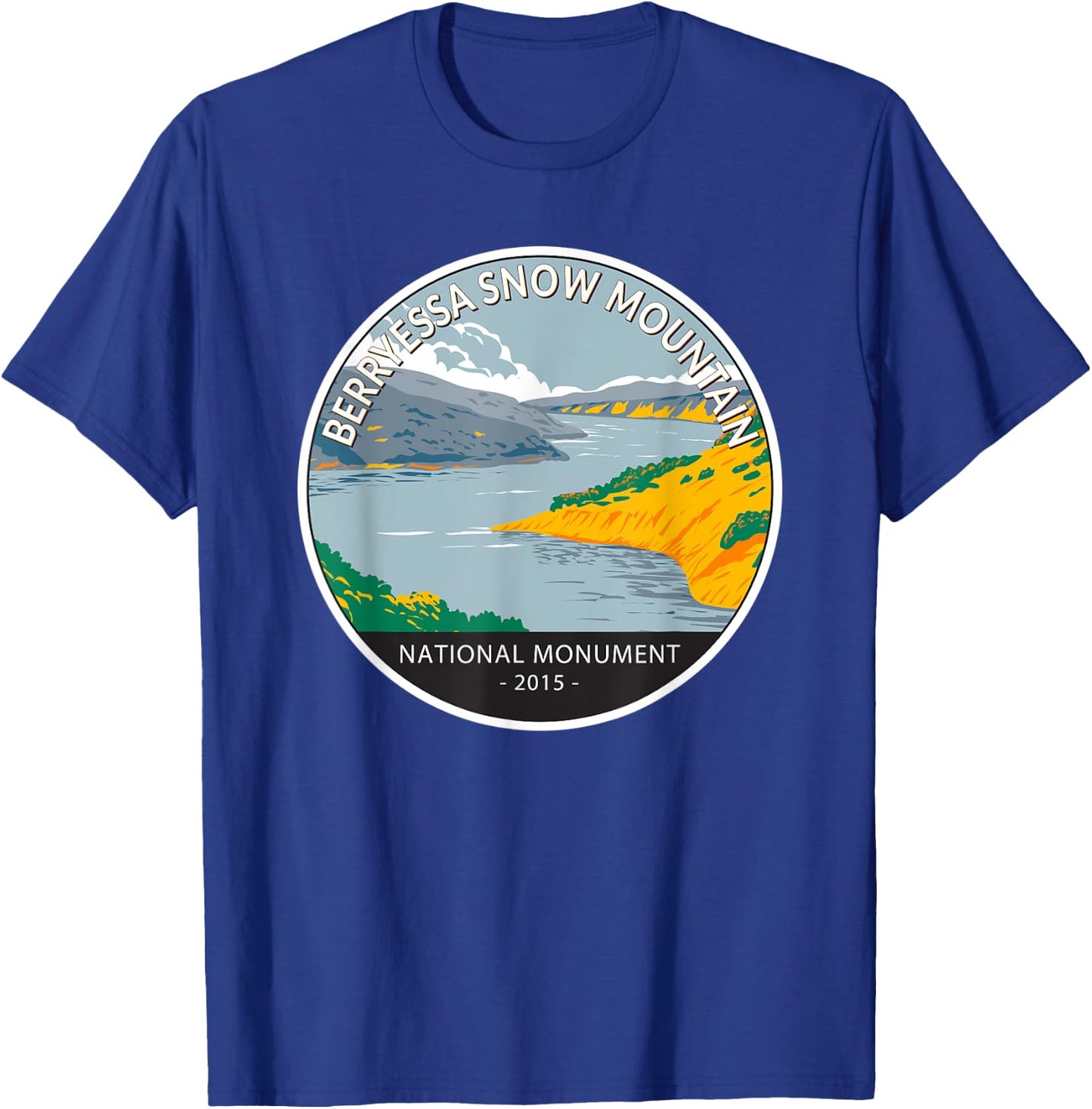 Berryessa Snow Mountain National Monument California Circle T-Shirt - T-Shirt | Royal