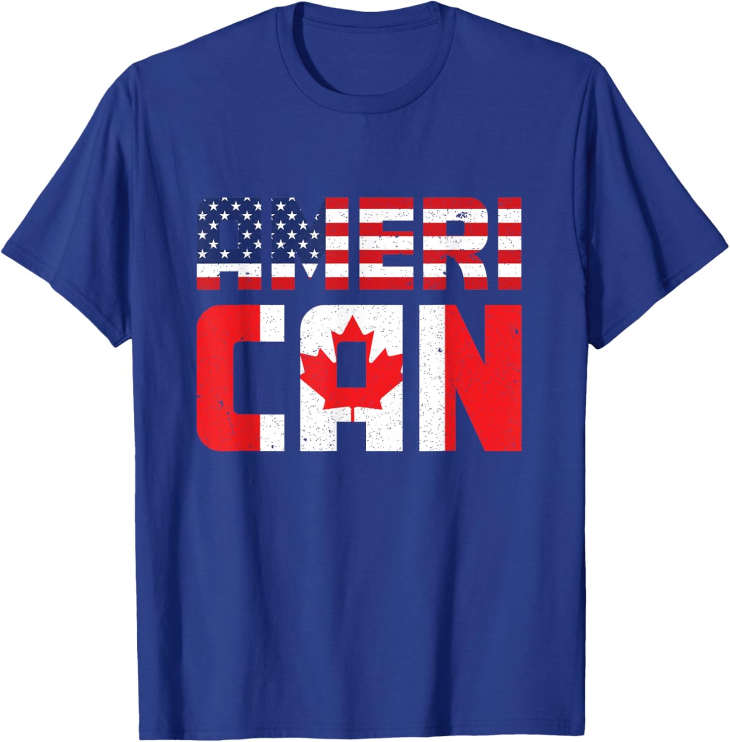 US Flag Canadian American Pride Canadian Flag Canada T-Shirt - T-Shirt | Royal