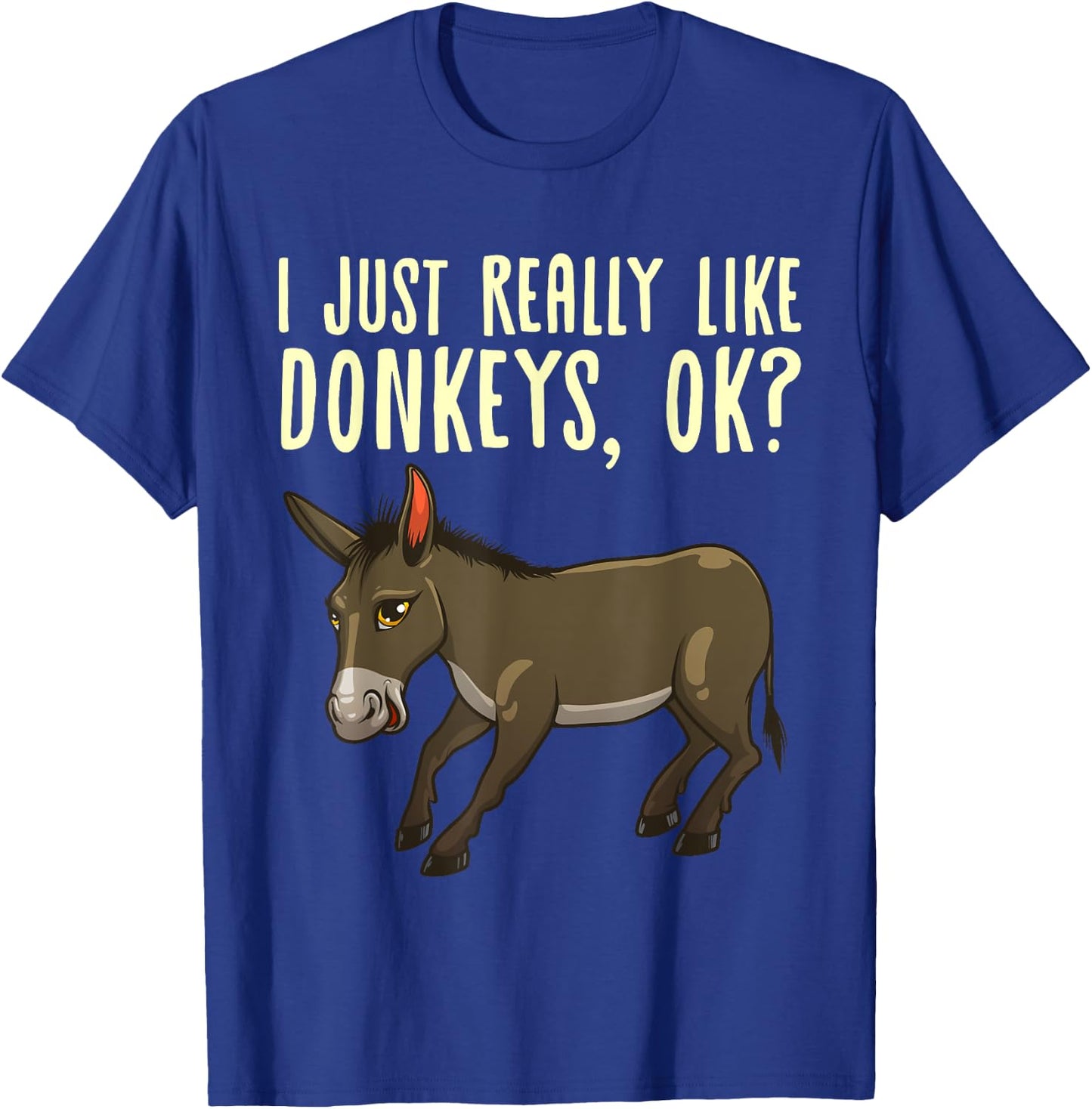 Funny Donkey Design Women Mule Animal Farming Horse T-Shirt - T-Shirt | Royal