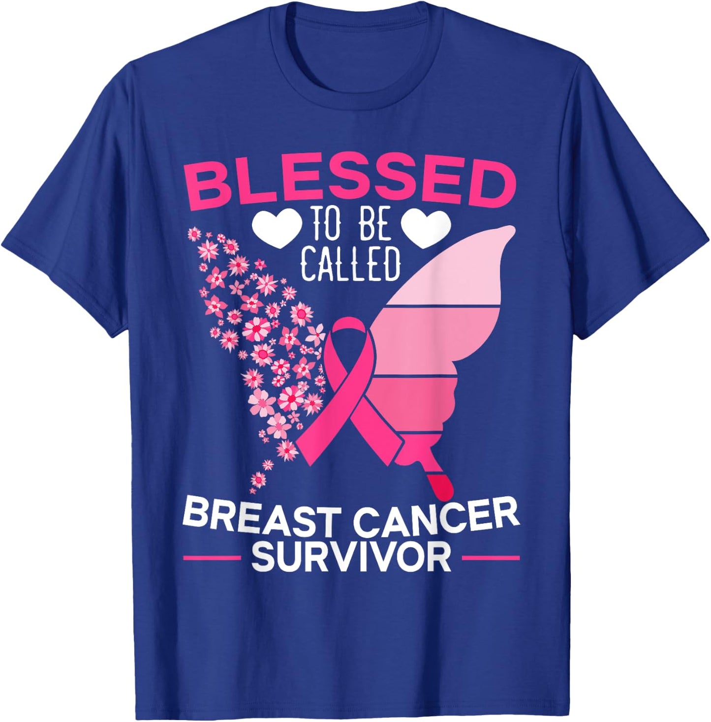 Blessed To Be Called Breast Cancer Survivor Chemotherapy T-Shirt - T-Shirt | Royal