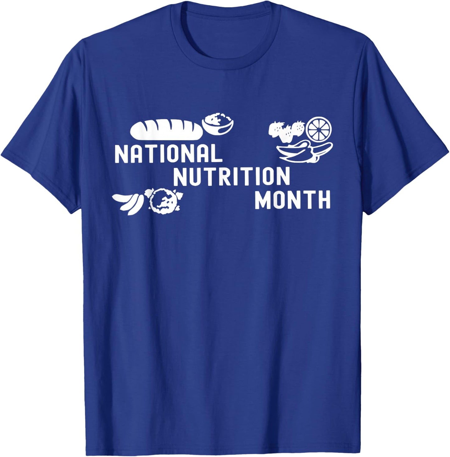 National Nutritional Month, Healthy Food Fruits, Vegetables T-Shirt - T-Shirt | Royal