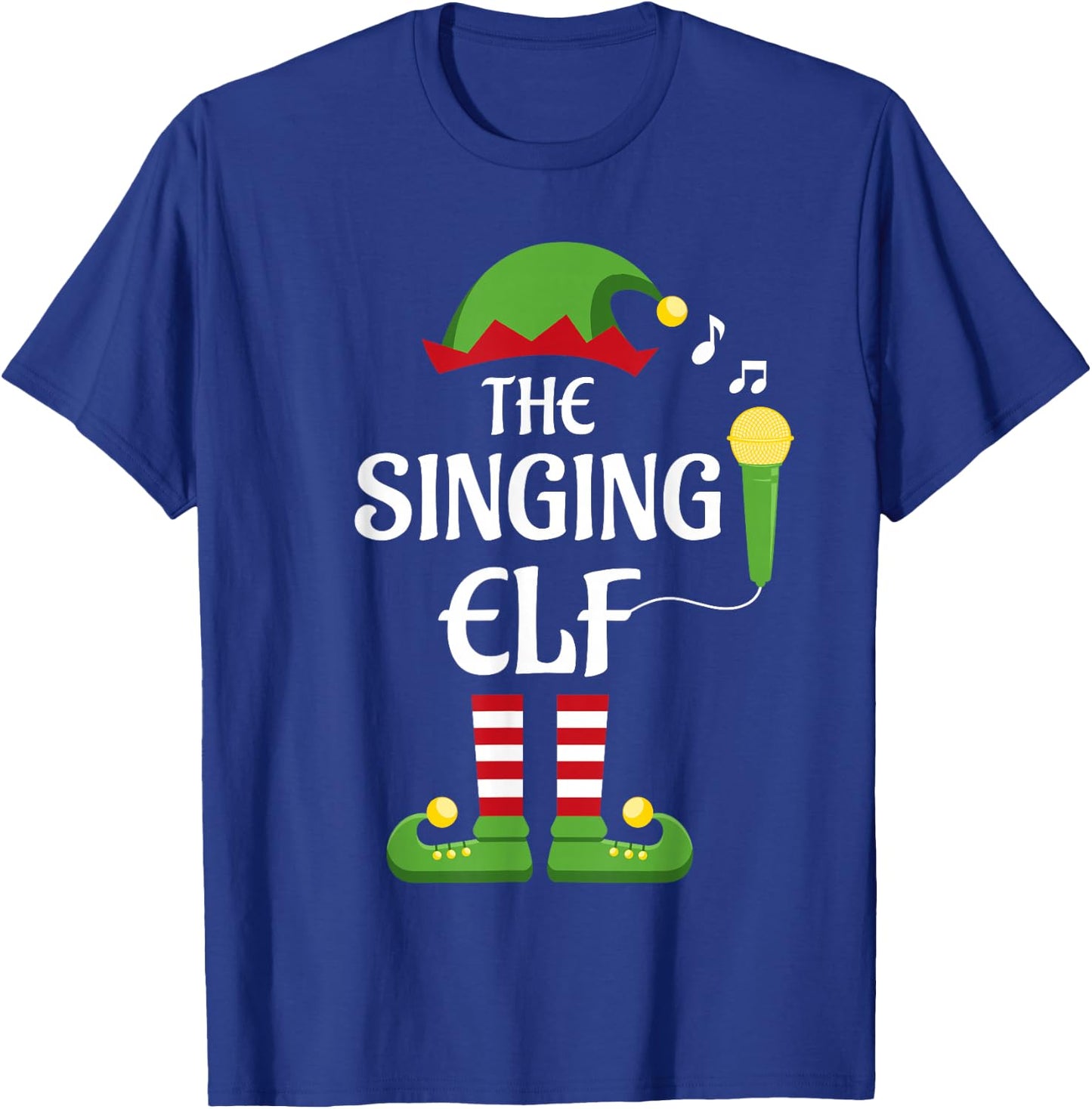 Singing Elf Family Matching Group Christmas Singer T-Shirt - T-Shirt | Royal