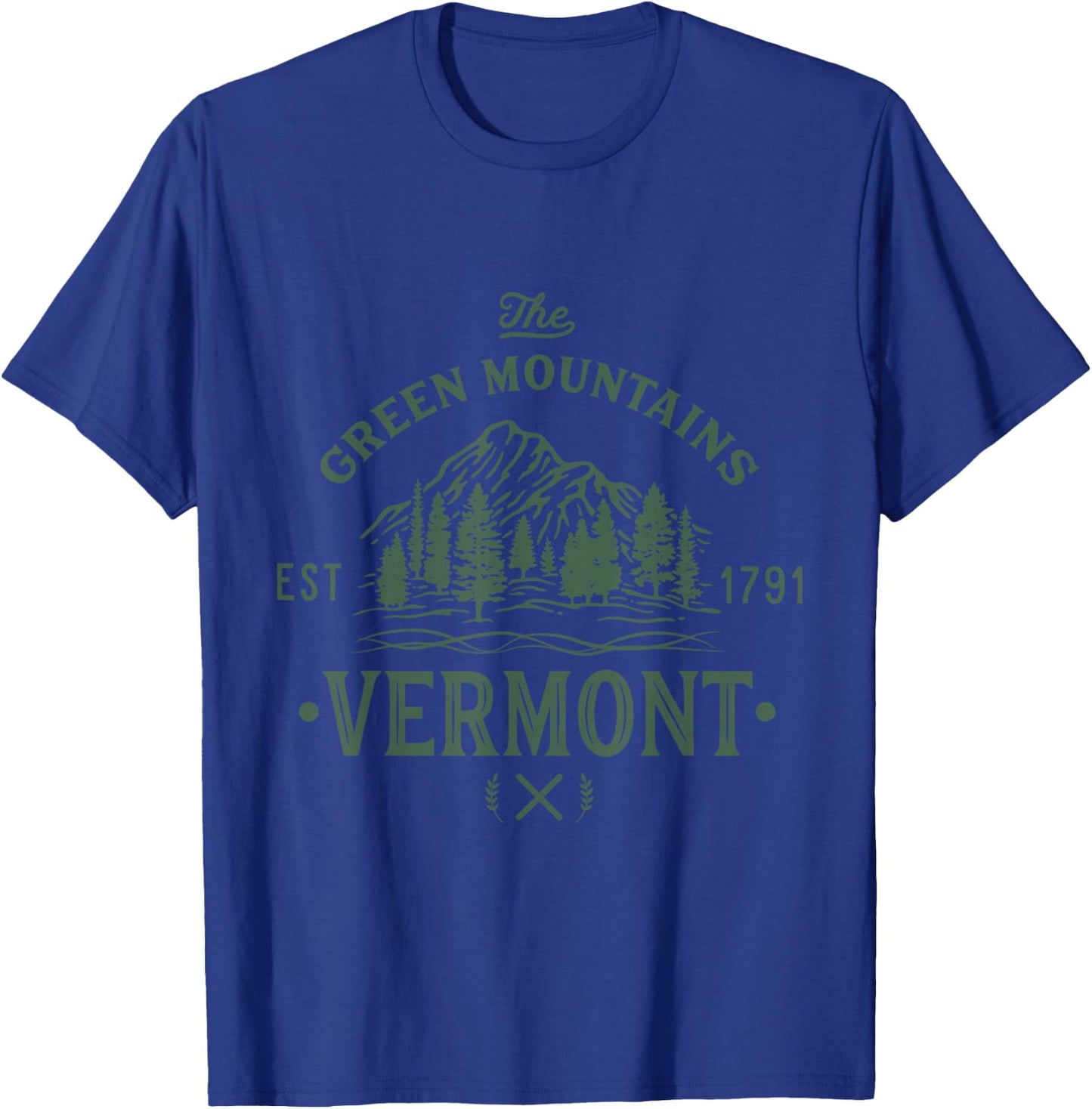 Green Mountains Vermont Vacation T-Shirt - T-Shirt | Royal